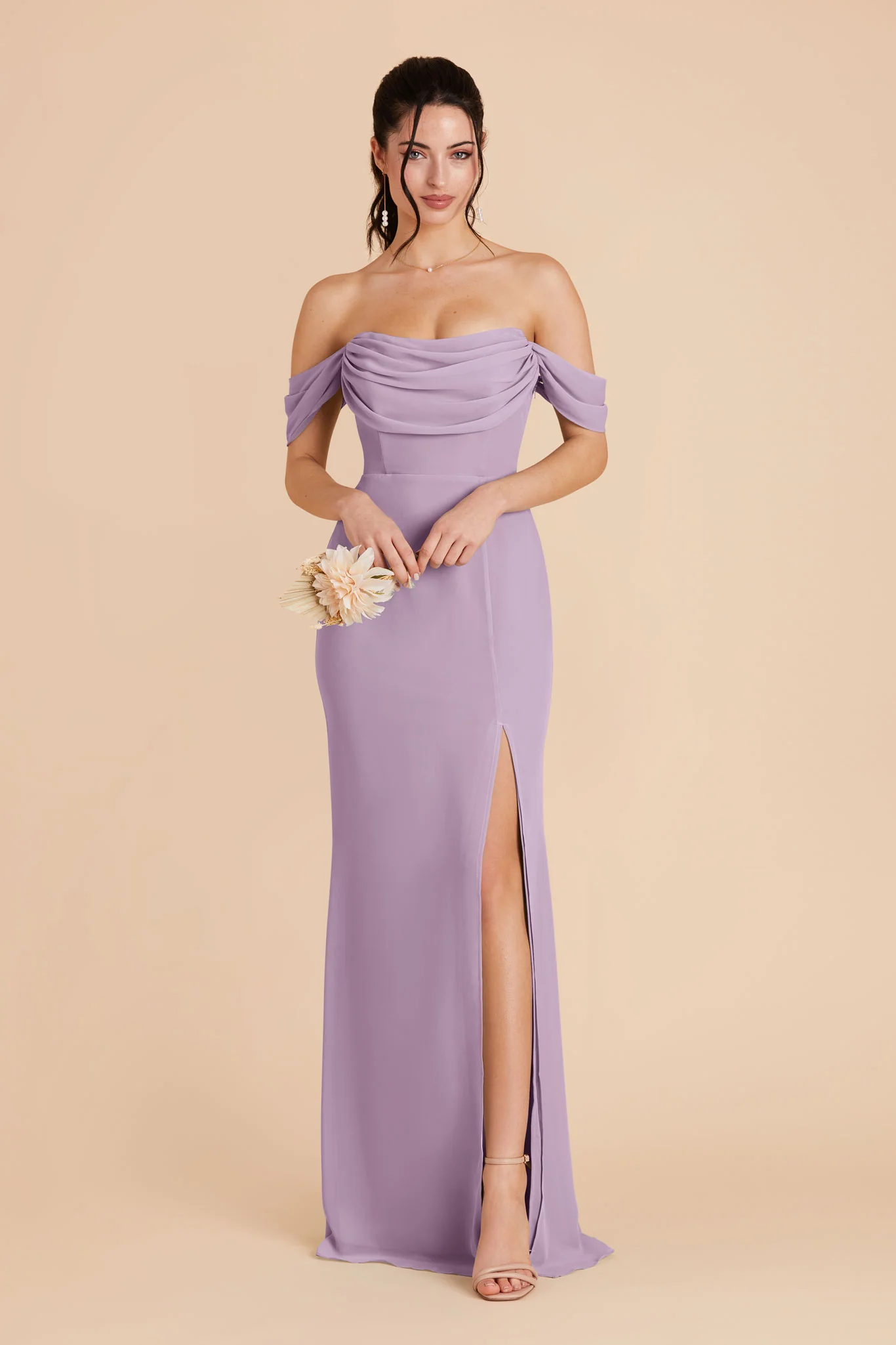 Chiffon Lavender Dress - XNAUWBI