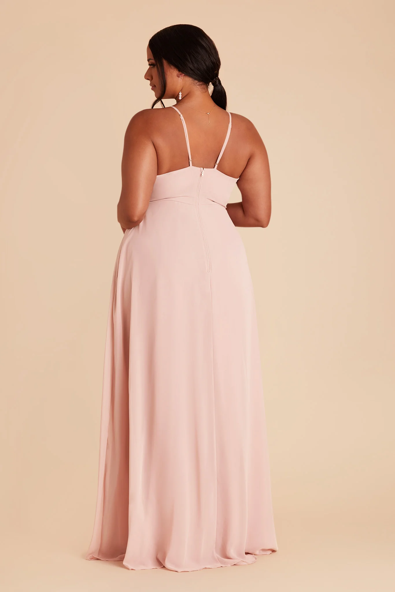 Chiffon Blush Pink Dress - XNAUWBI