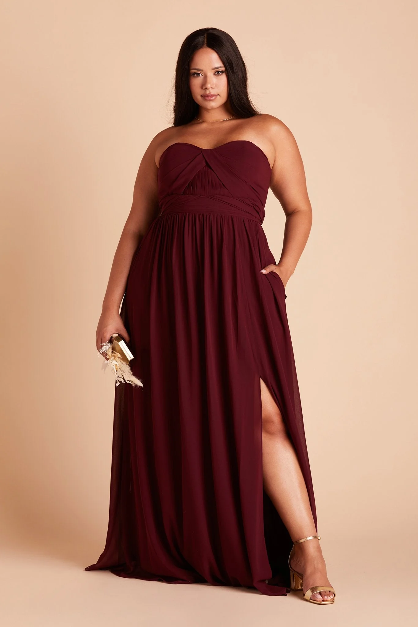 Chiffon Cabernet Dress - XNAUWBI