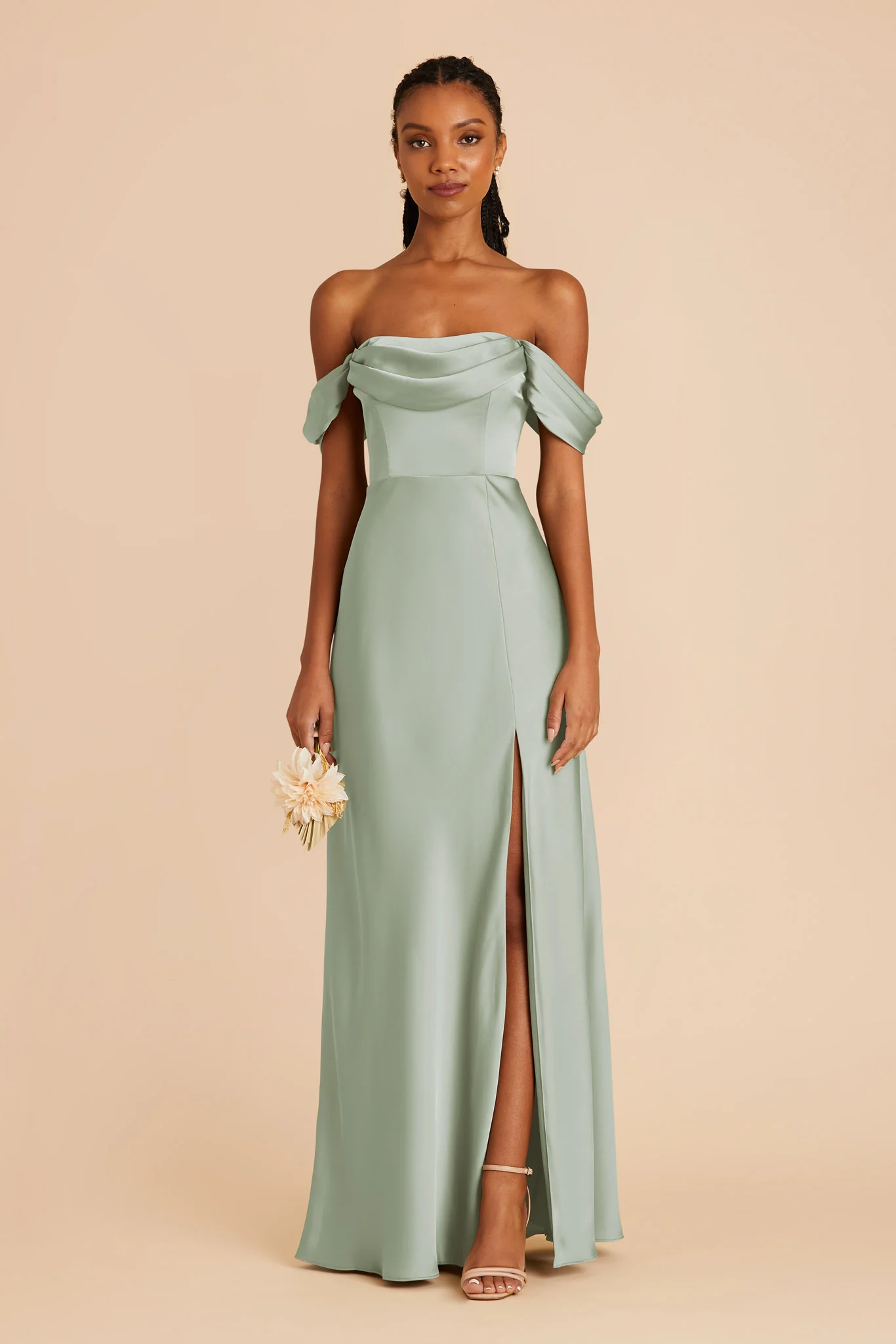 Matte Satin Sage Dress - XNAUWBI