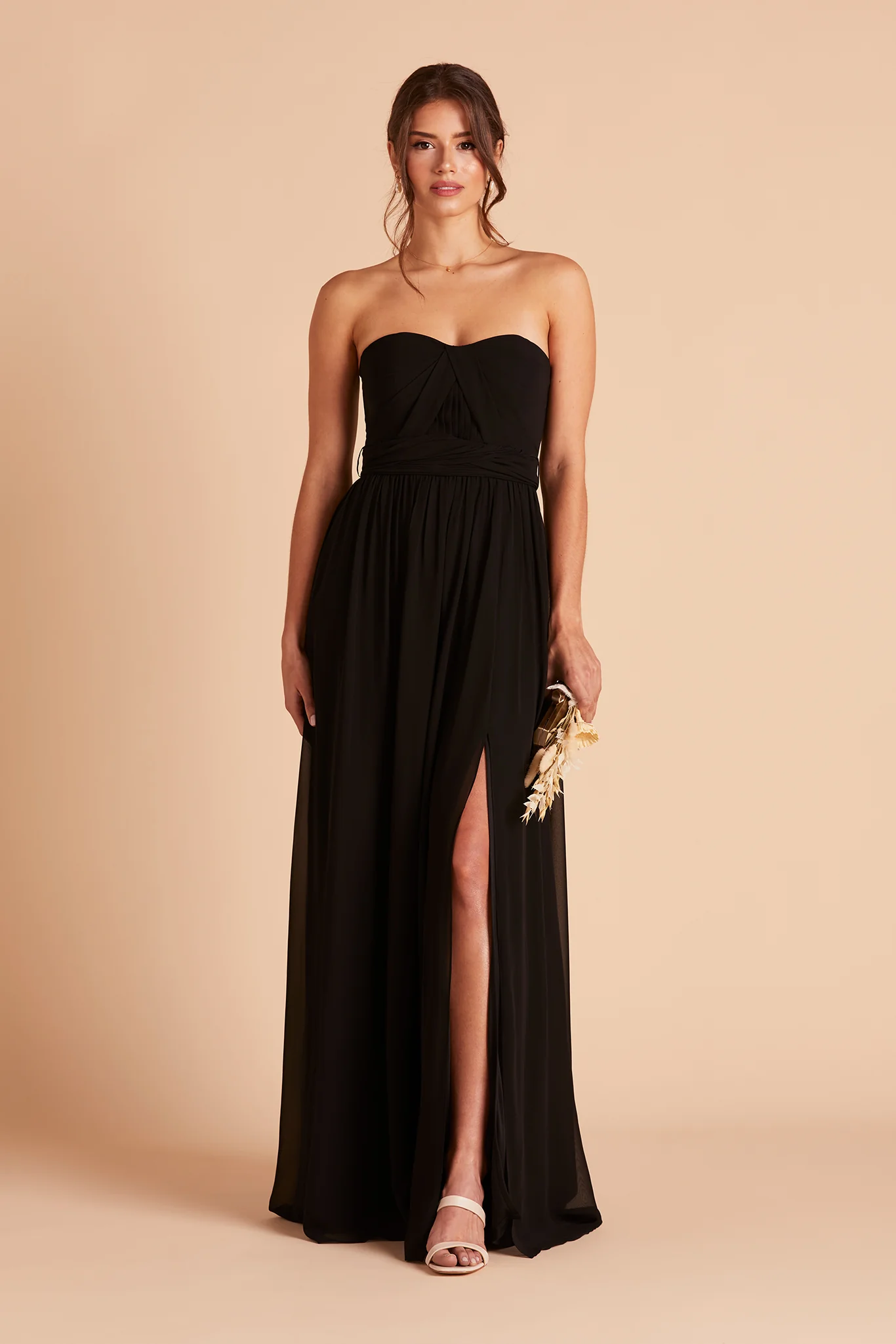 Chiffon Black Dress - XNAUWBI