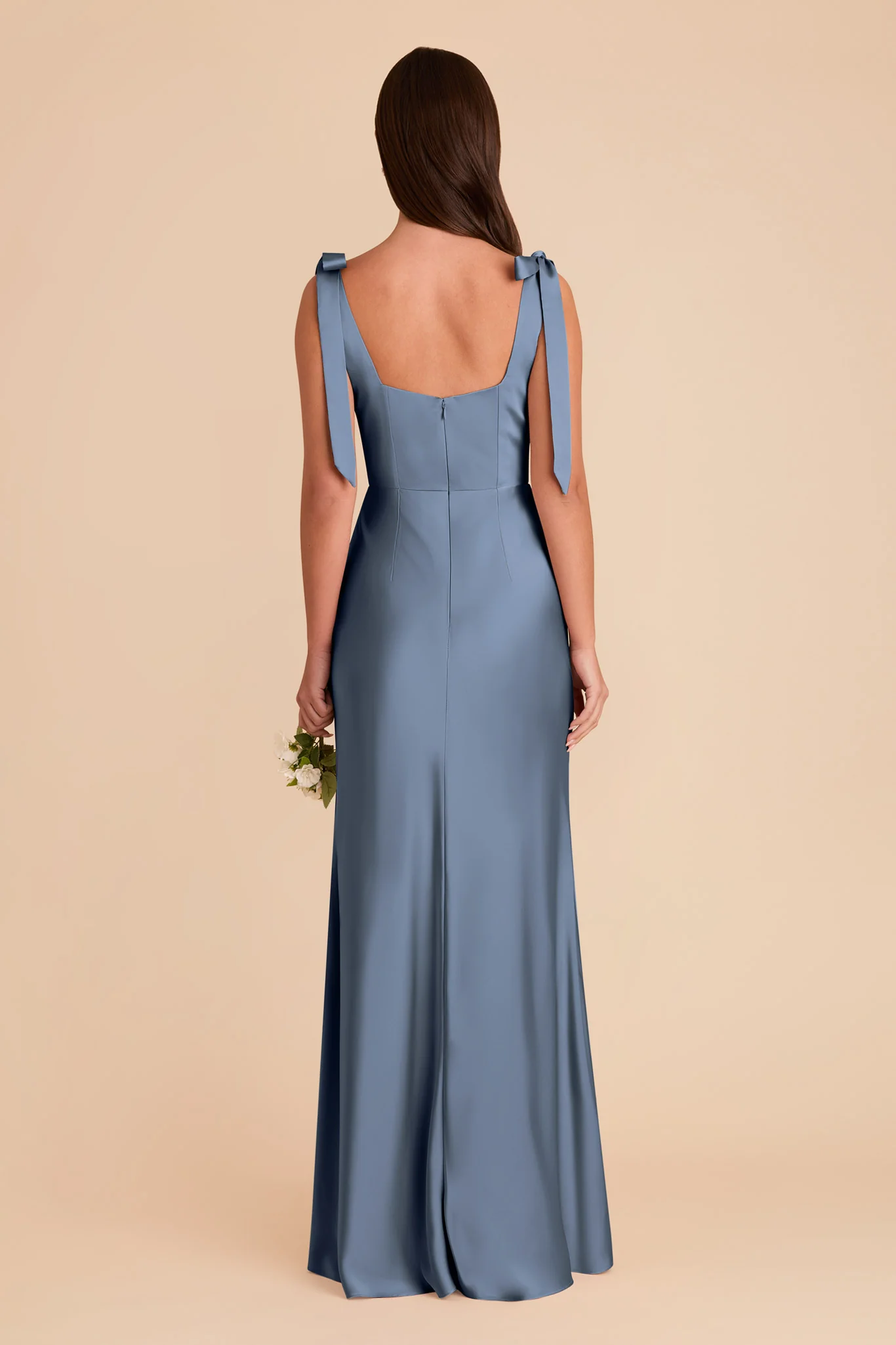Matte Satin French Blue Dress - XNAUWBI