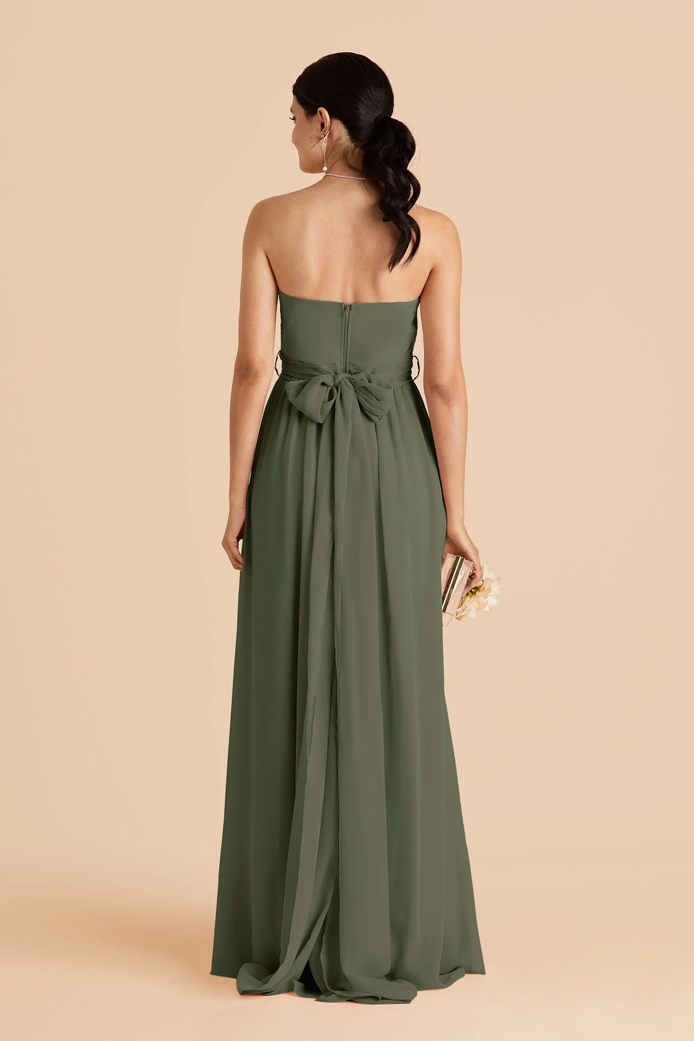 Chiffon Olive Dress - XNAUWBI