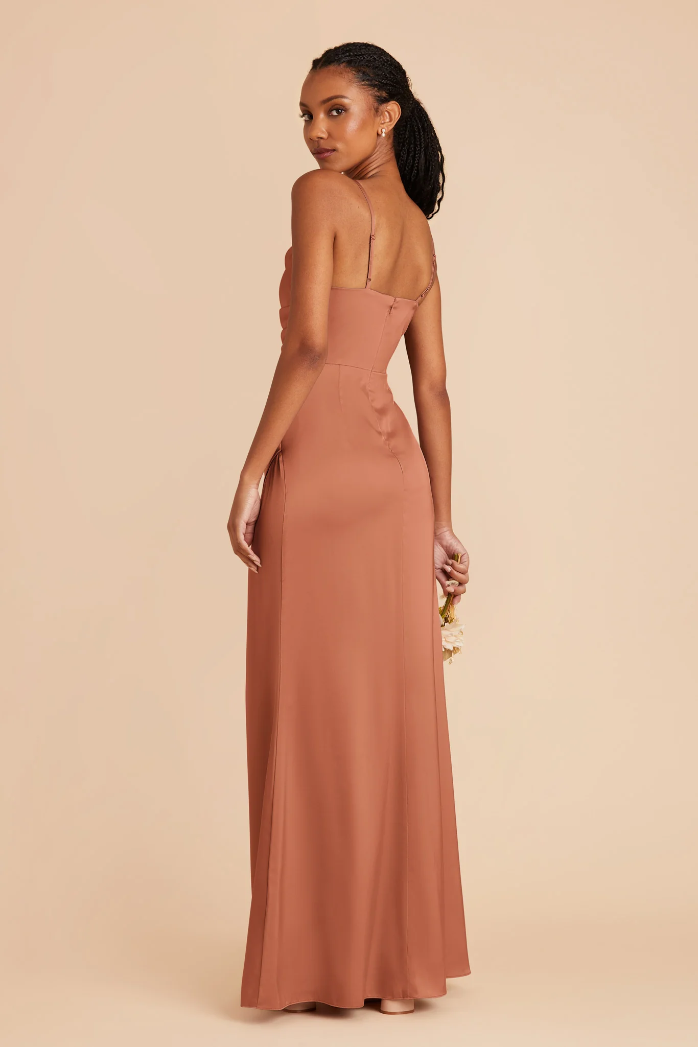 Matte Satin Terracotta Dress - XNAUWBI