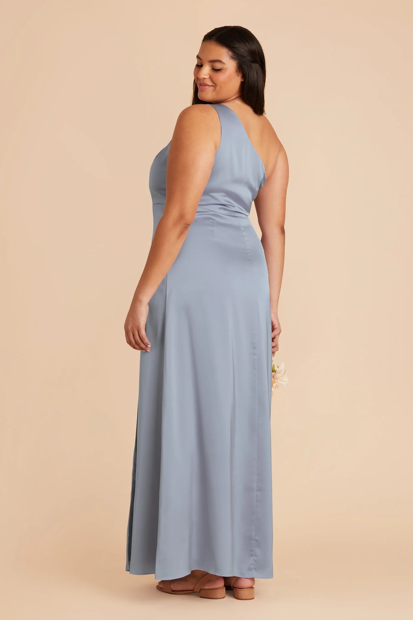 Matte Satin Dusty Blue Dress - XNAUWBI