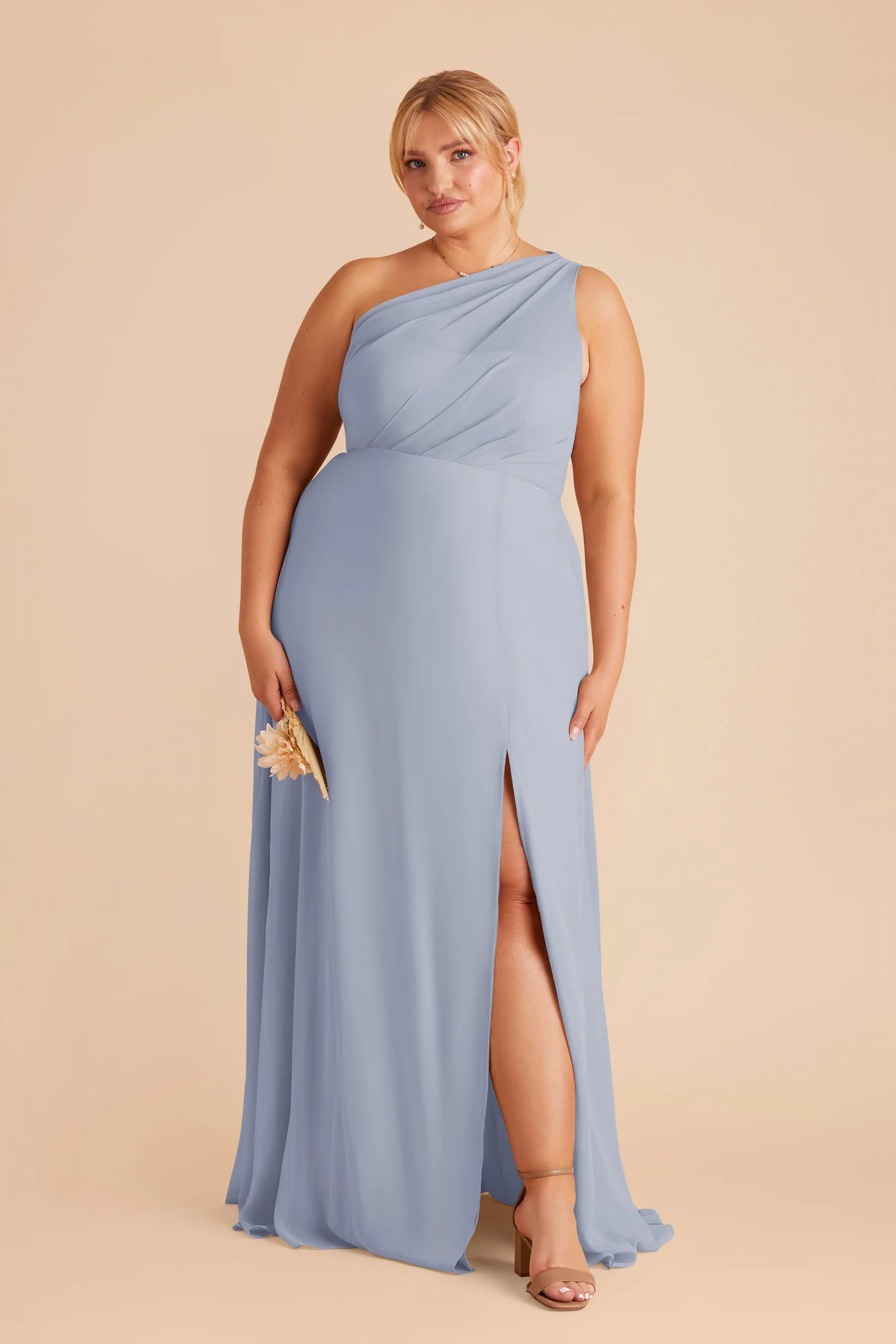 Chiffon Dusty Blue Dress - XNAUWBI
