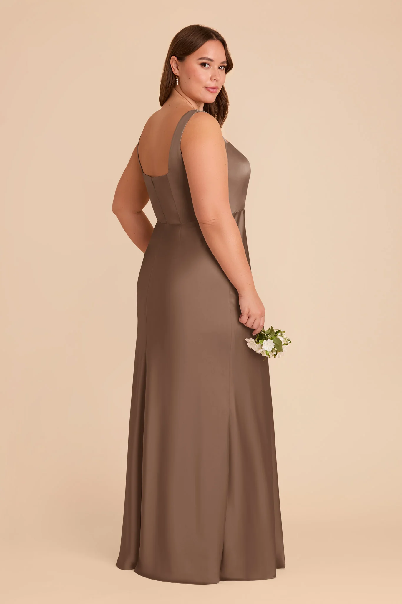 Matte Satin Mocha Dress - XNAUWBI