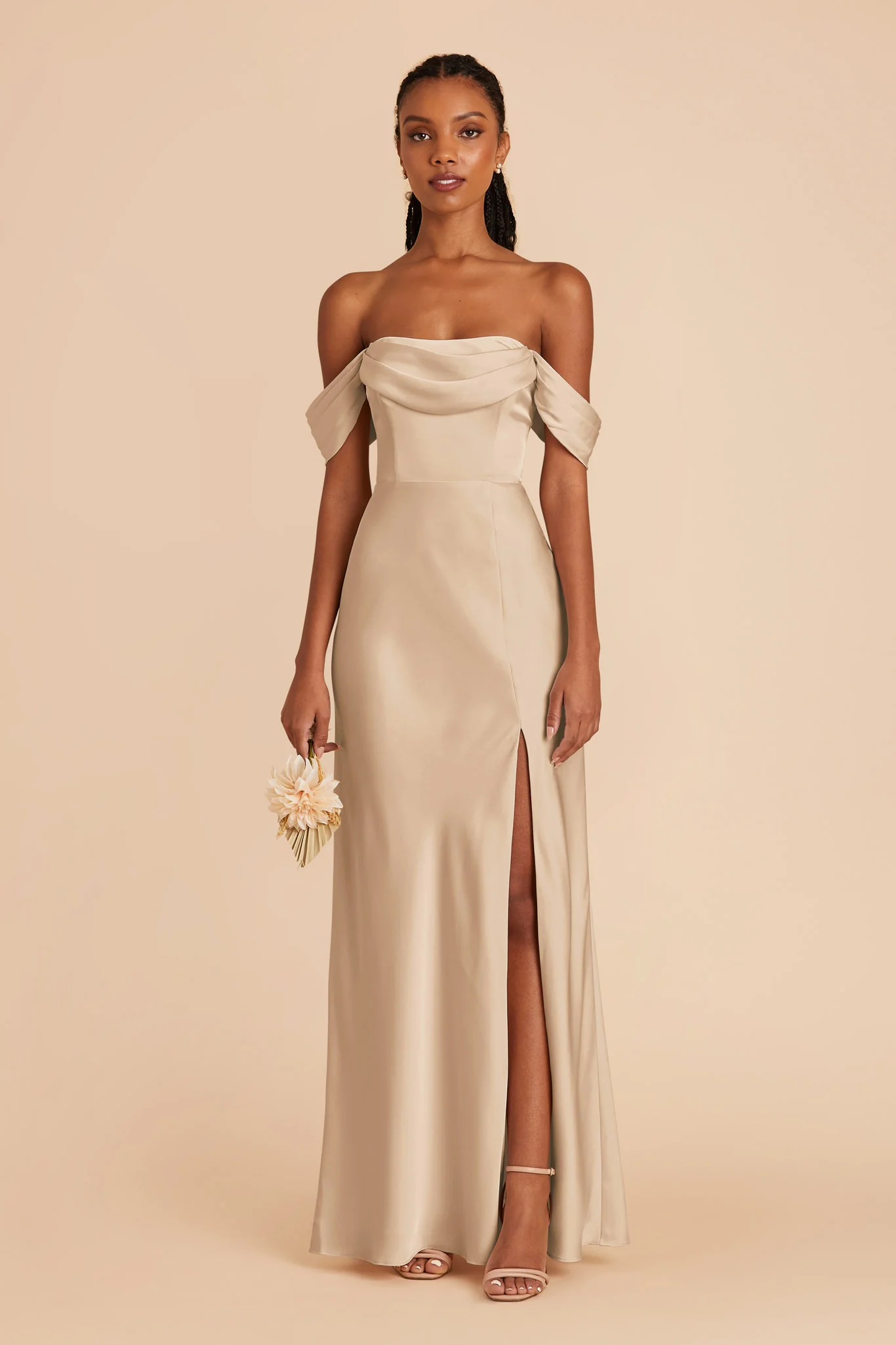 Matte Satin Gold Dress - XNAUWBI