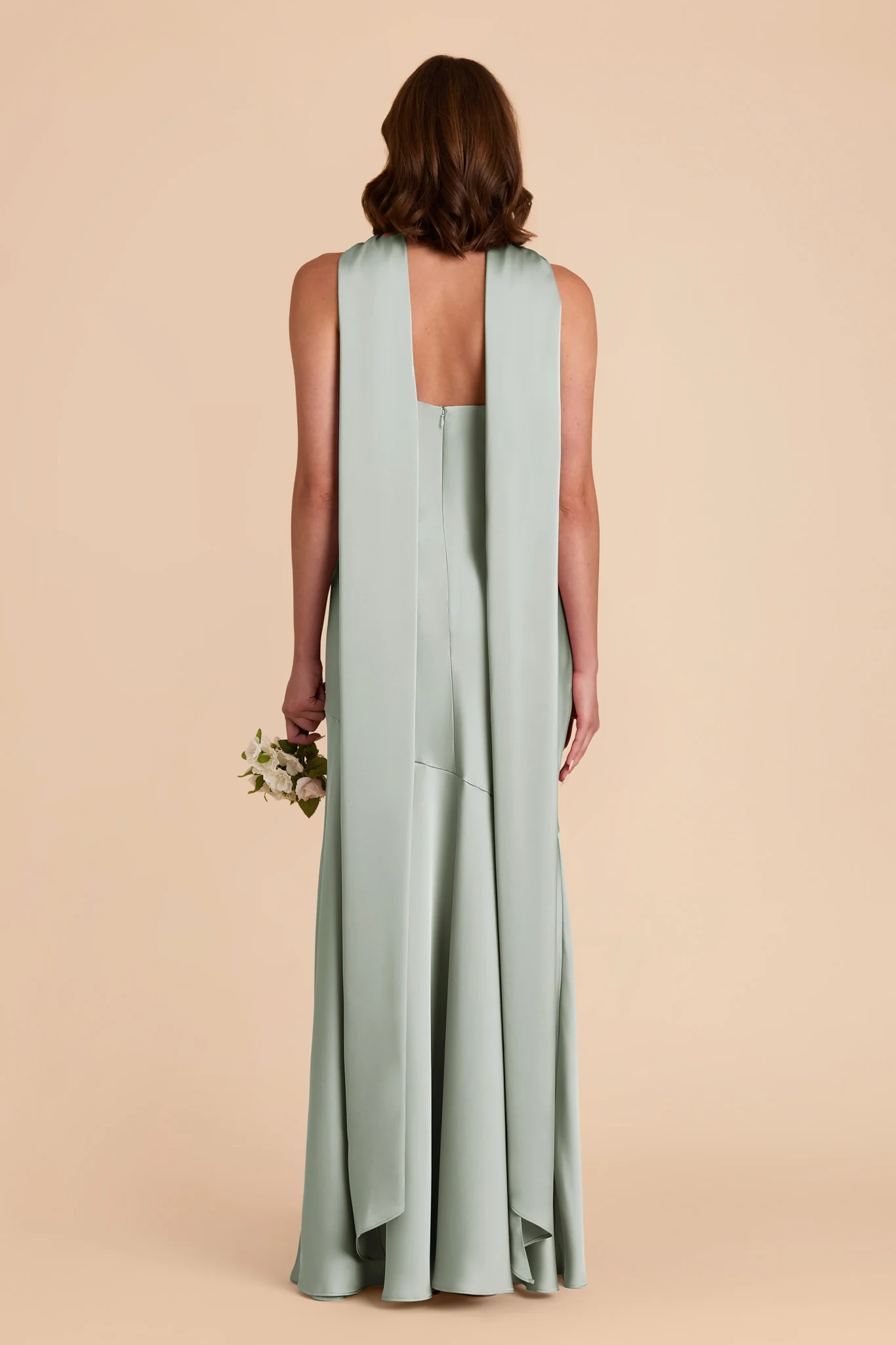 Matte Satin Sage Dress - XNAUWBI