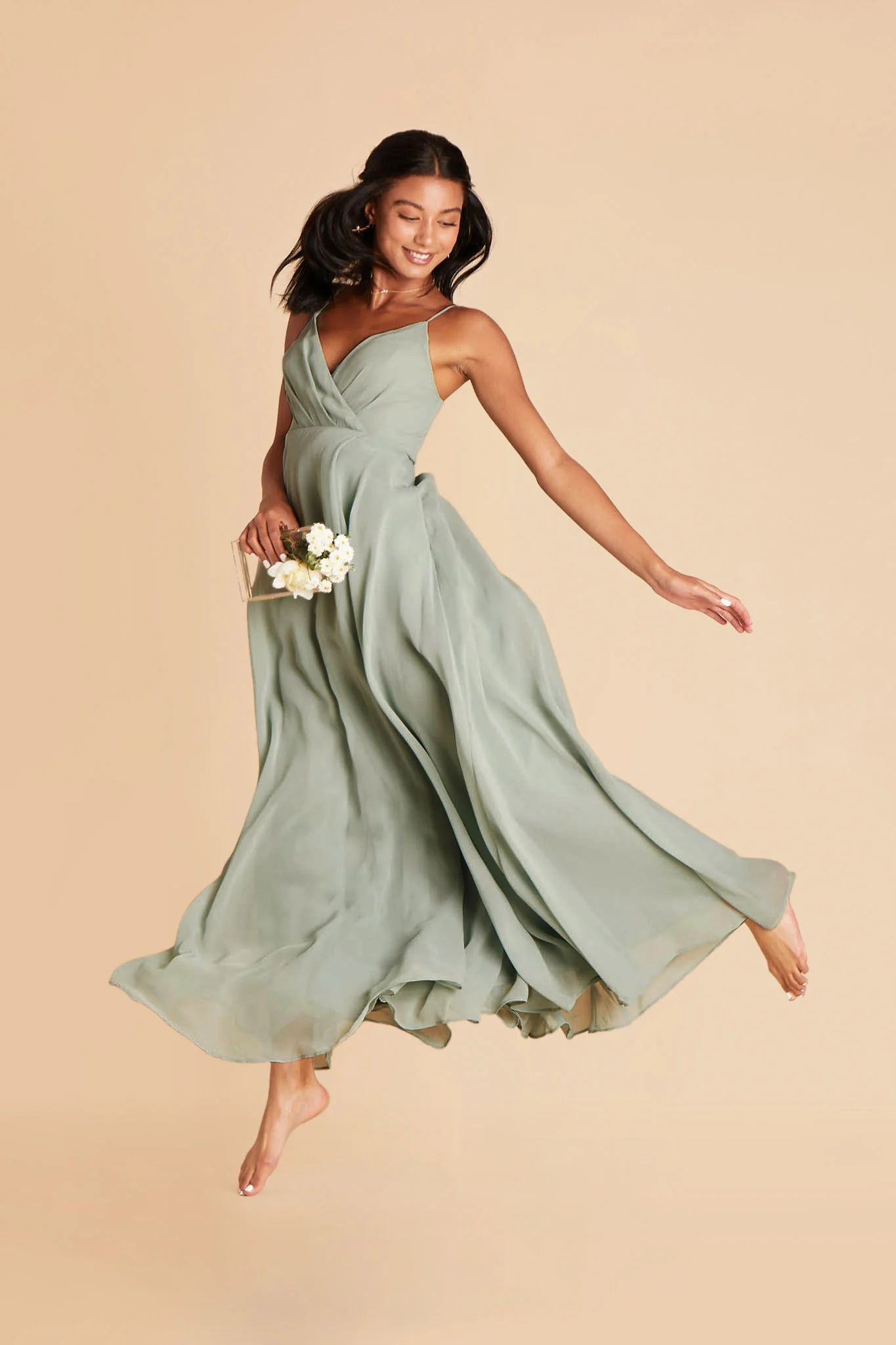 Chiffon Sage Dress - XNAUWBI