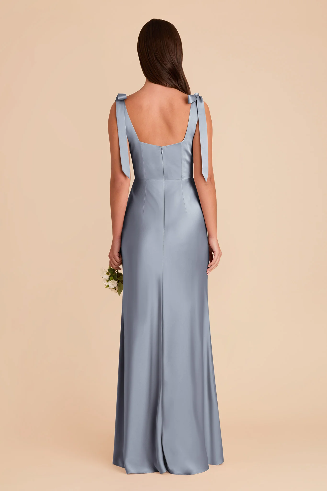 Matte Satin Dusty Blue Dress - XNAUWBI
