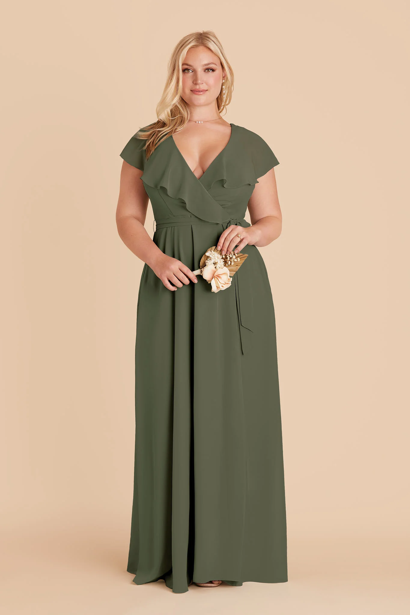 Chiffon Olive Dress - XNAUWBI