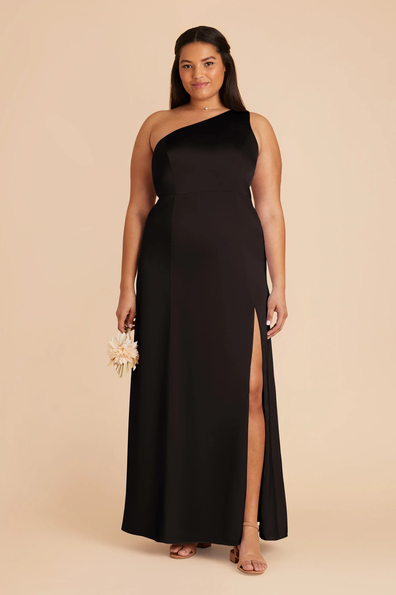 Matte Satin Black Dress - XNAUWBI