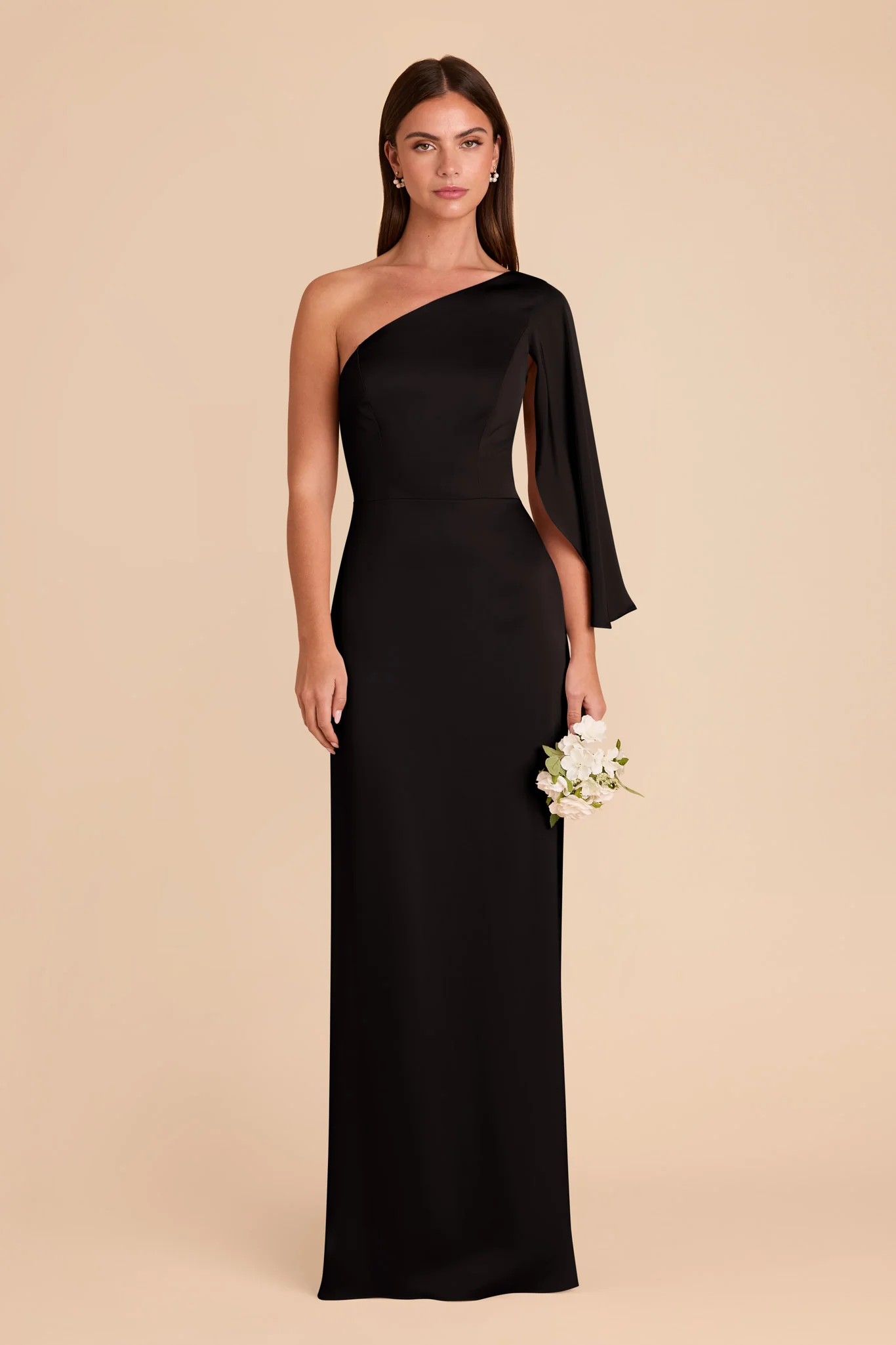 Matte Satin Black Dress - XNAUWBI