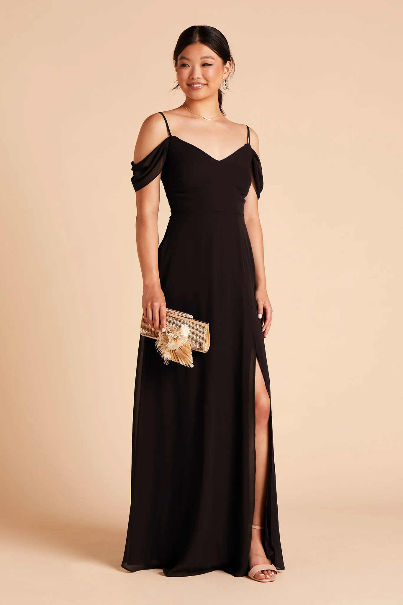 Chiffon Black Dress - XNAUWBI