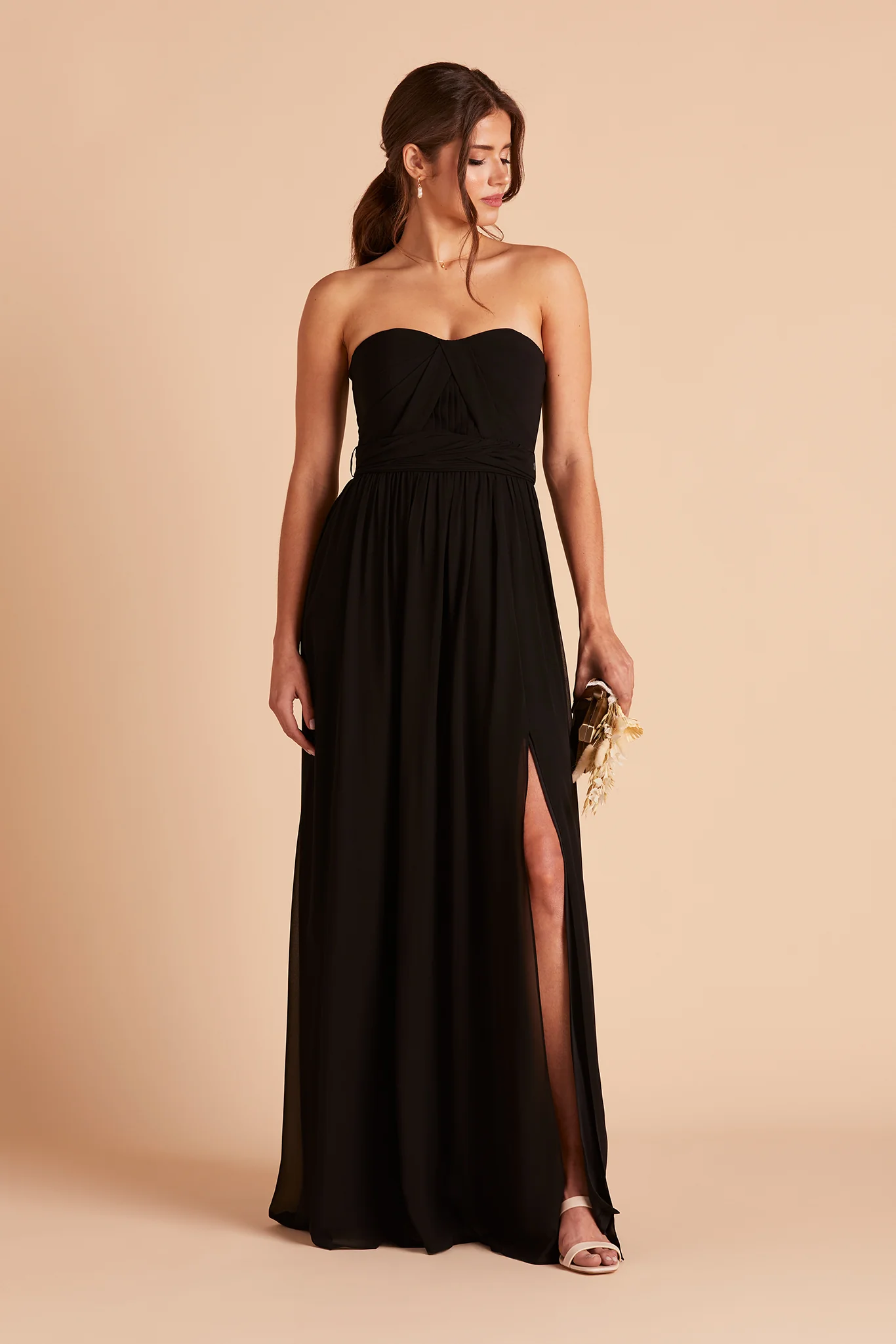 Chiffon Black Dress - XNAUWBI