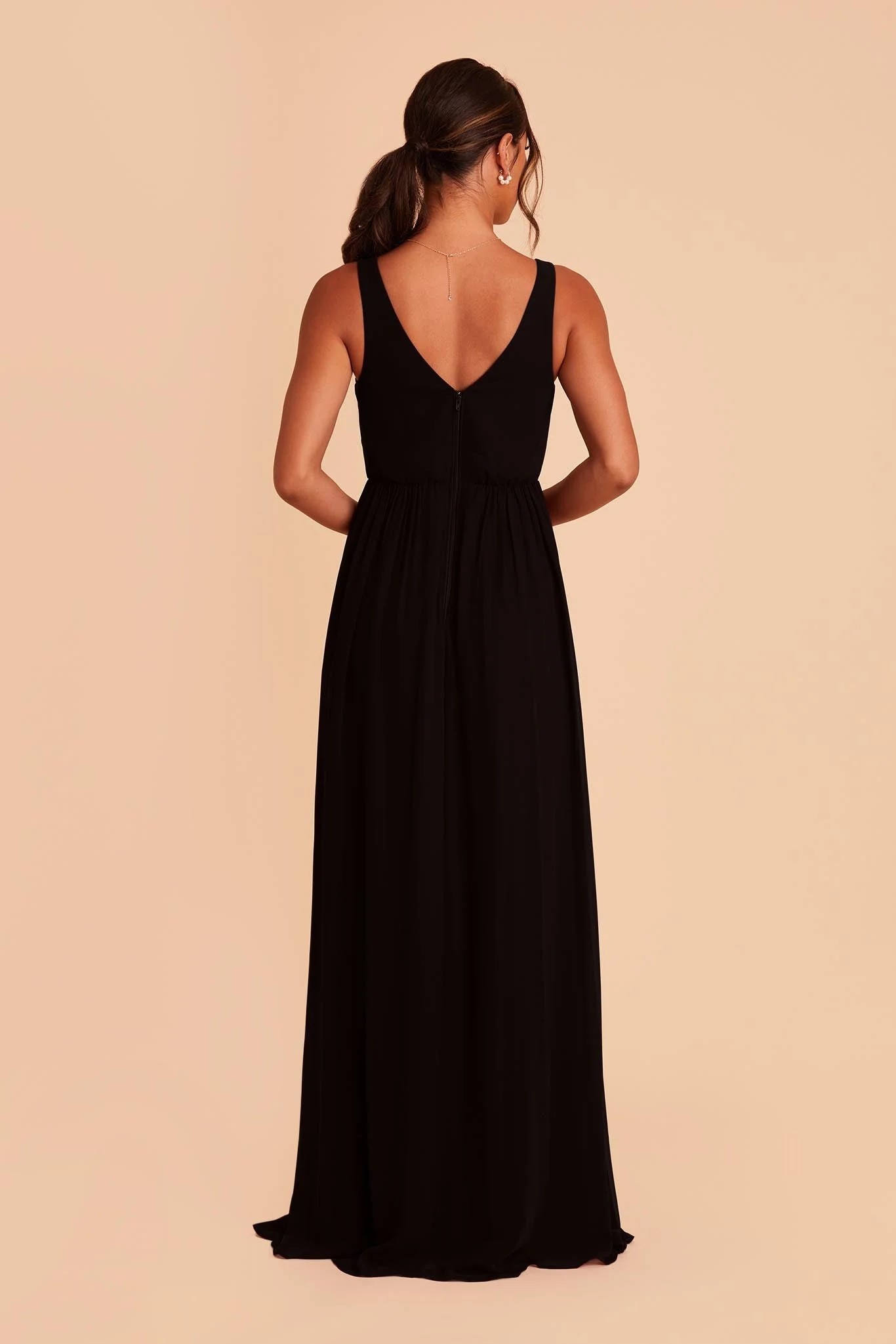 Chiffon Black Dress - XNAUWBI