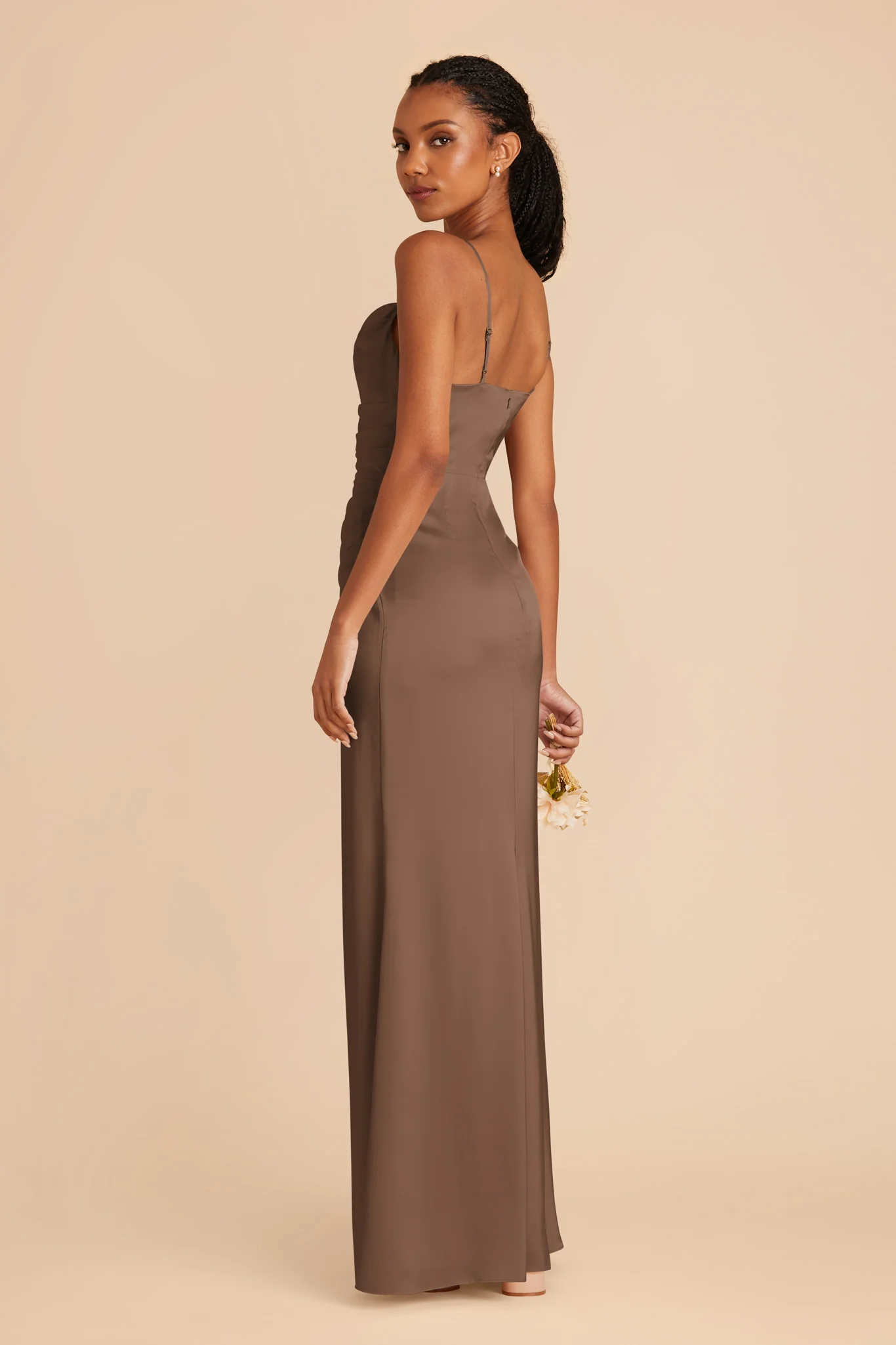 Matte Satin Mocha Dress - XNAUWBI