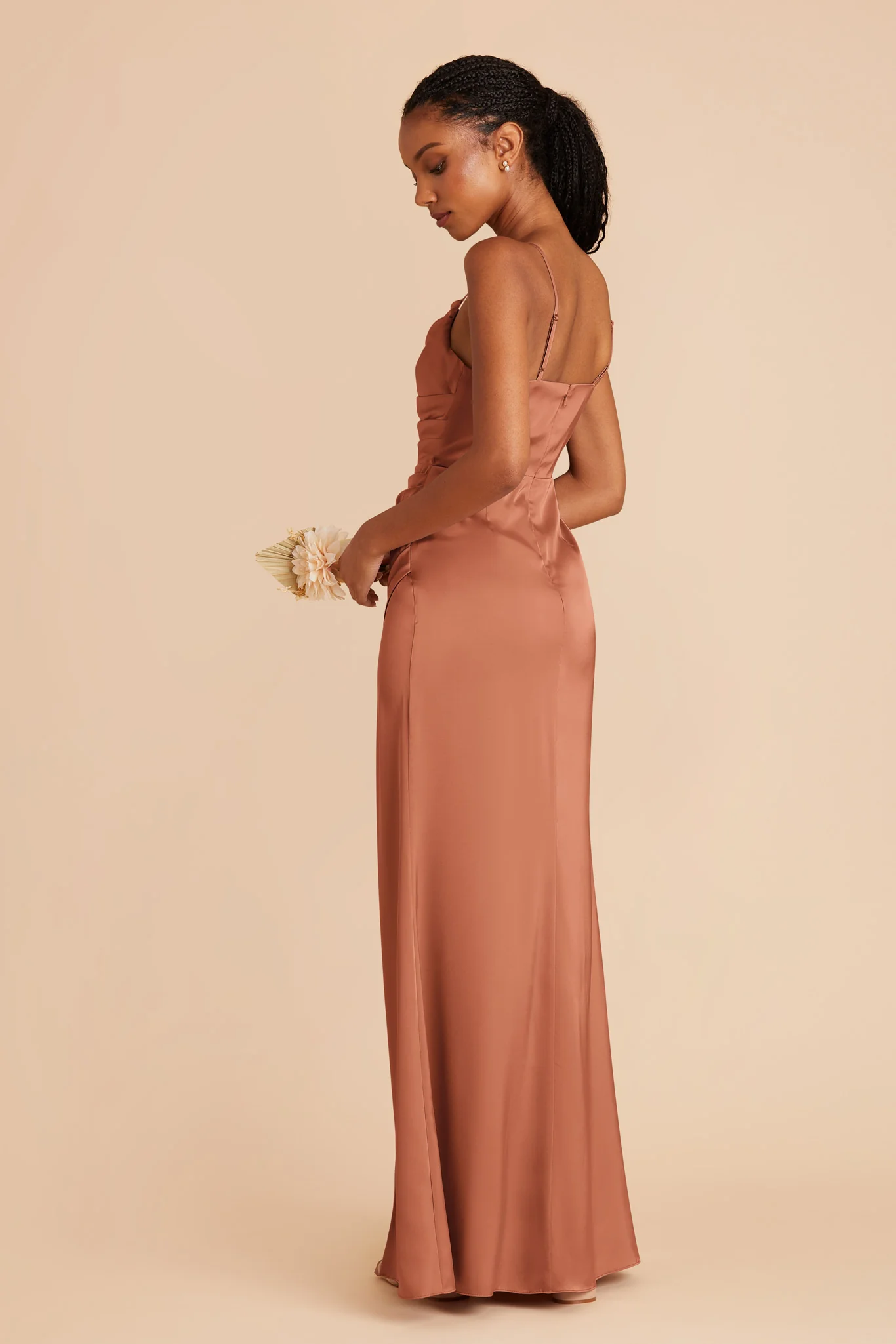 Matte Satin Terracotta Dress - XNAUWBI