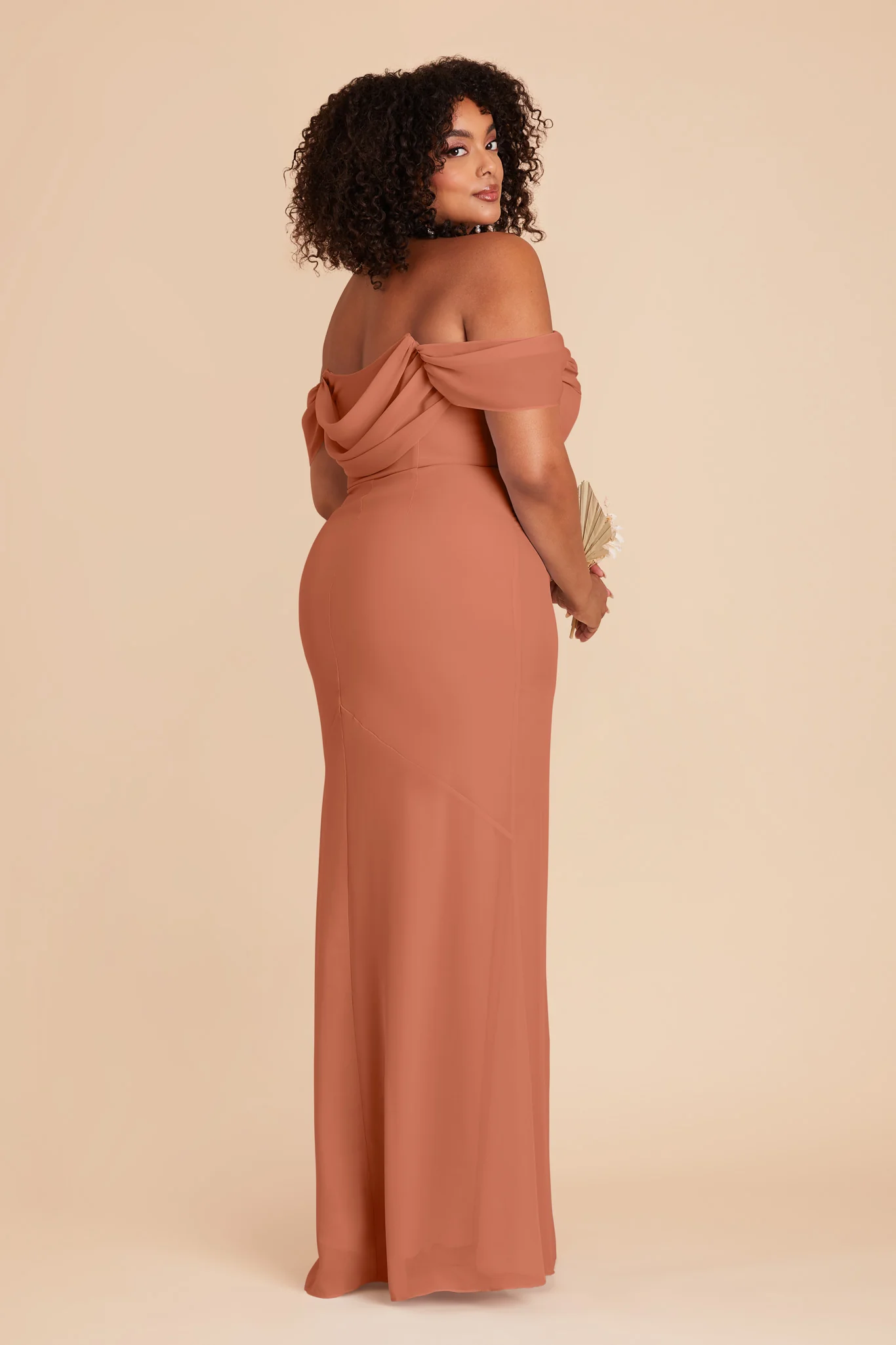 Chiffon Terracotta Dress - XNAUWBI