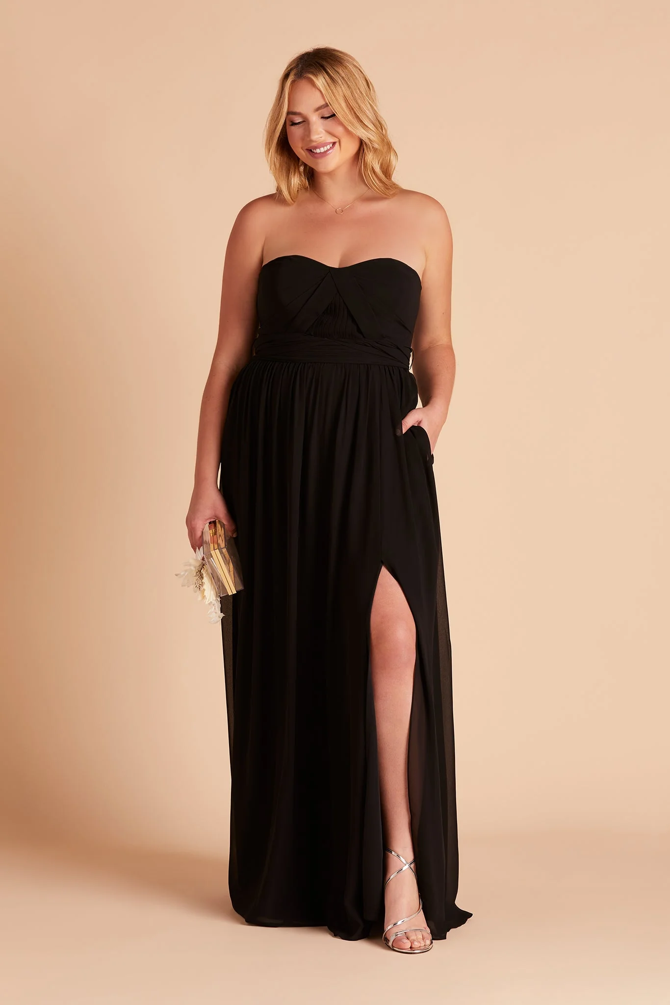Chiffon Black Dress - XNAUWBI