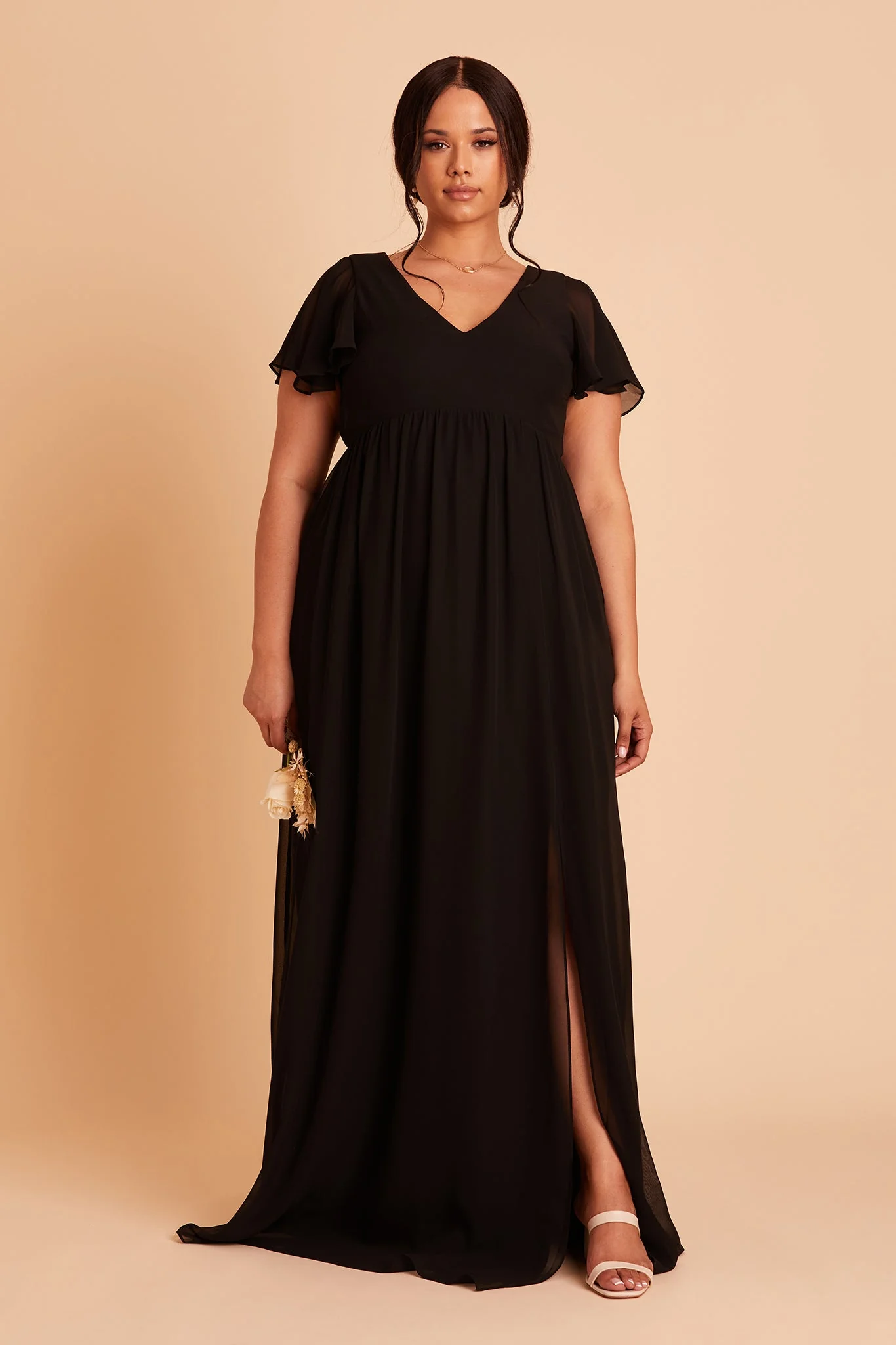 Chiffon Black Dress - XNAUWBI