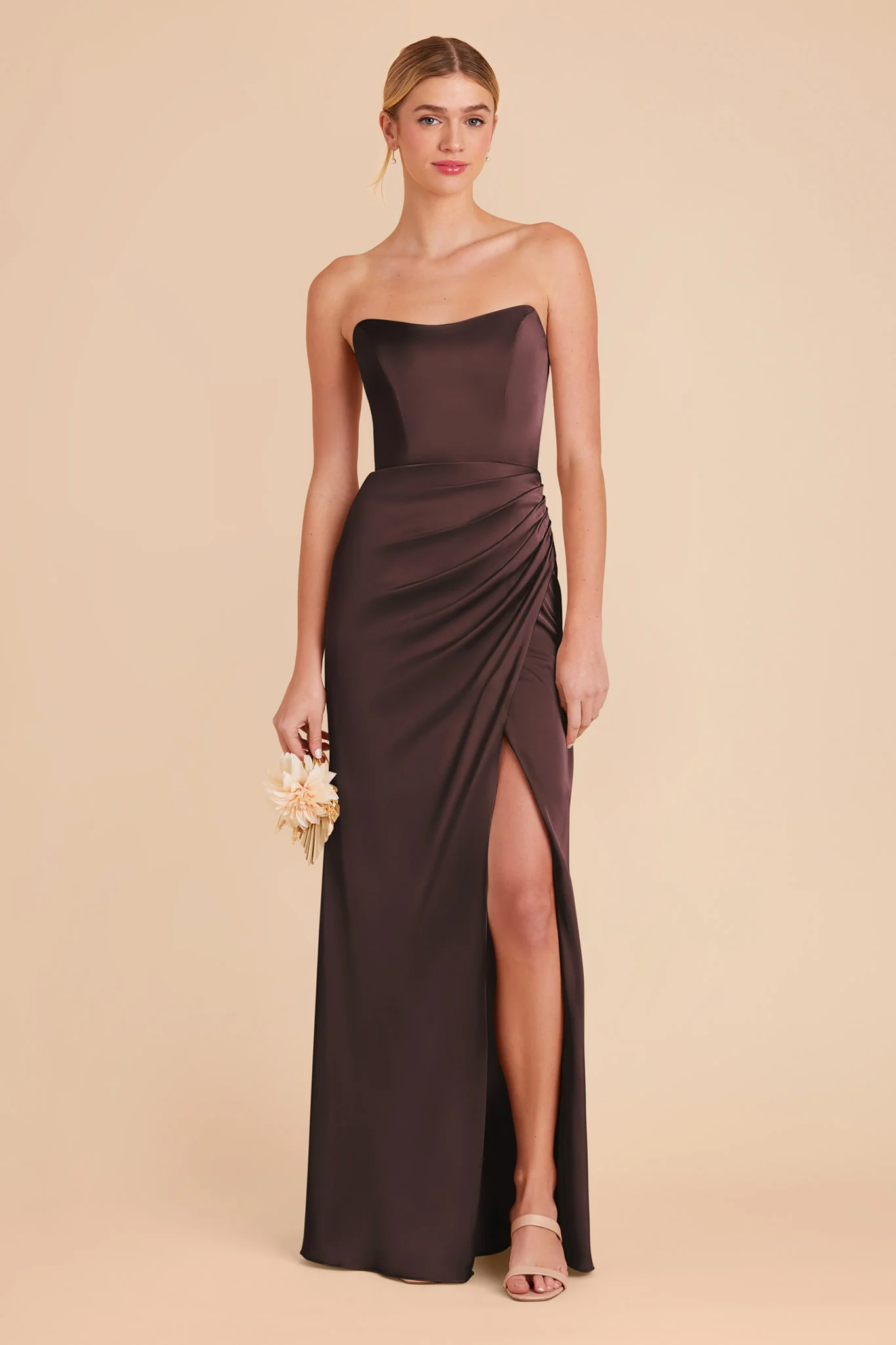Matte Satin Espresso Dress - XNAUWBI