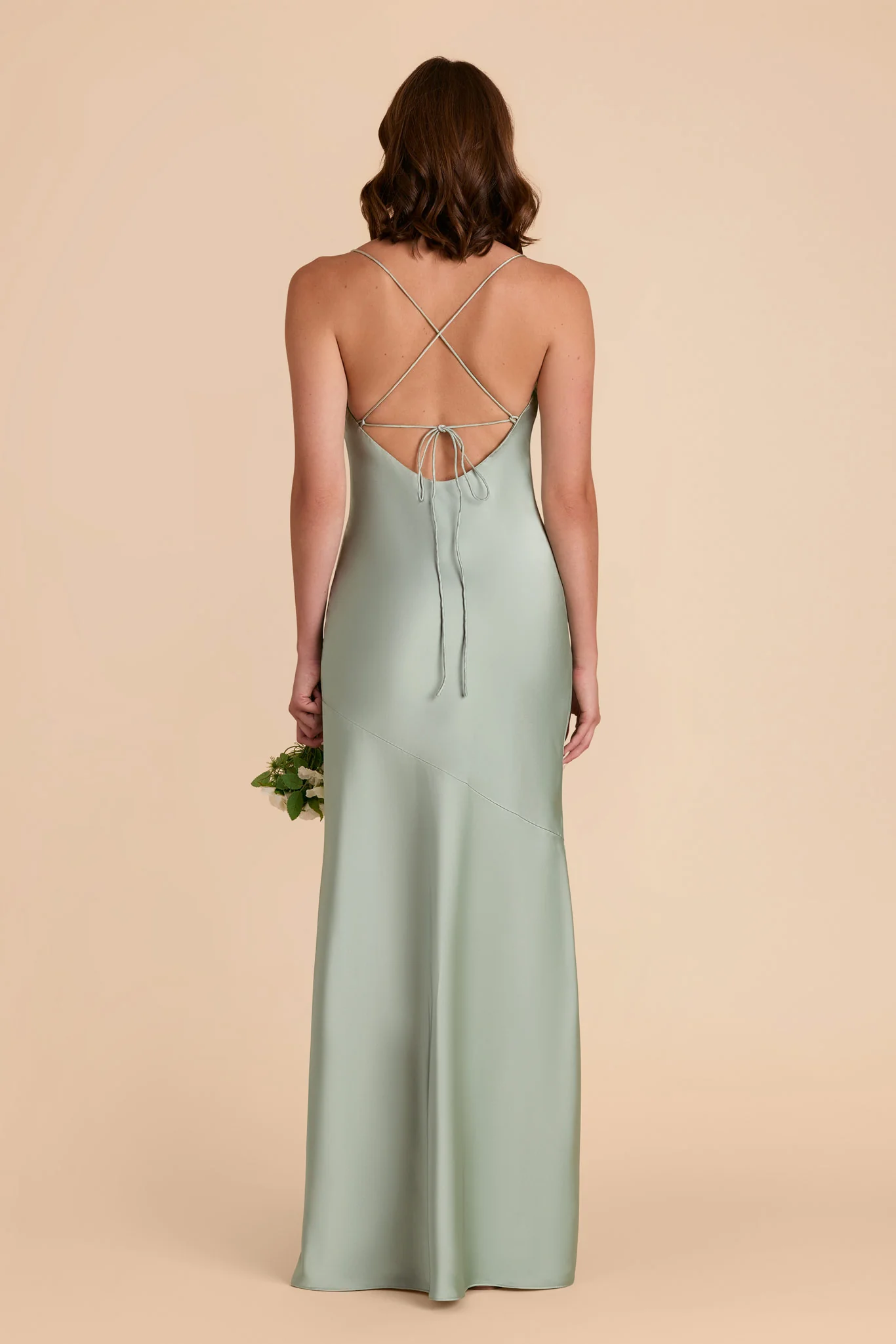 Matte Satin Sage Dress - XNAUWBI