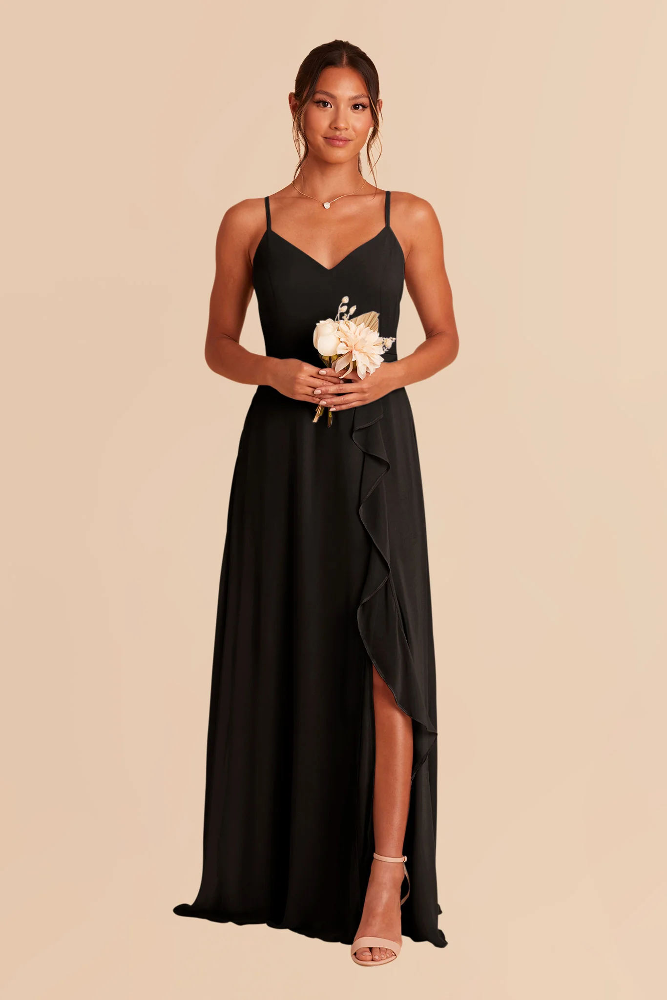 Chiffon Black Dress - XNAUWBI