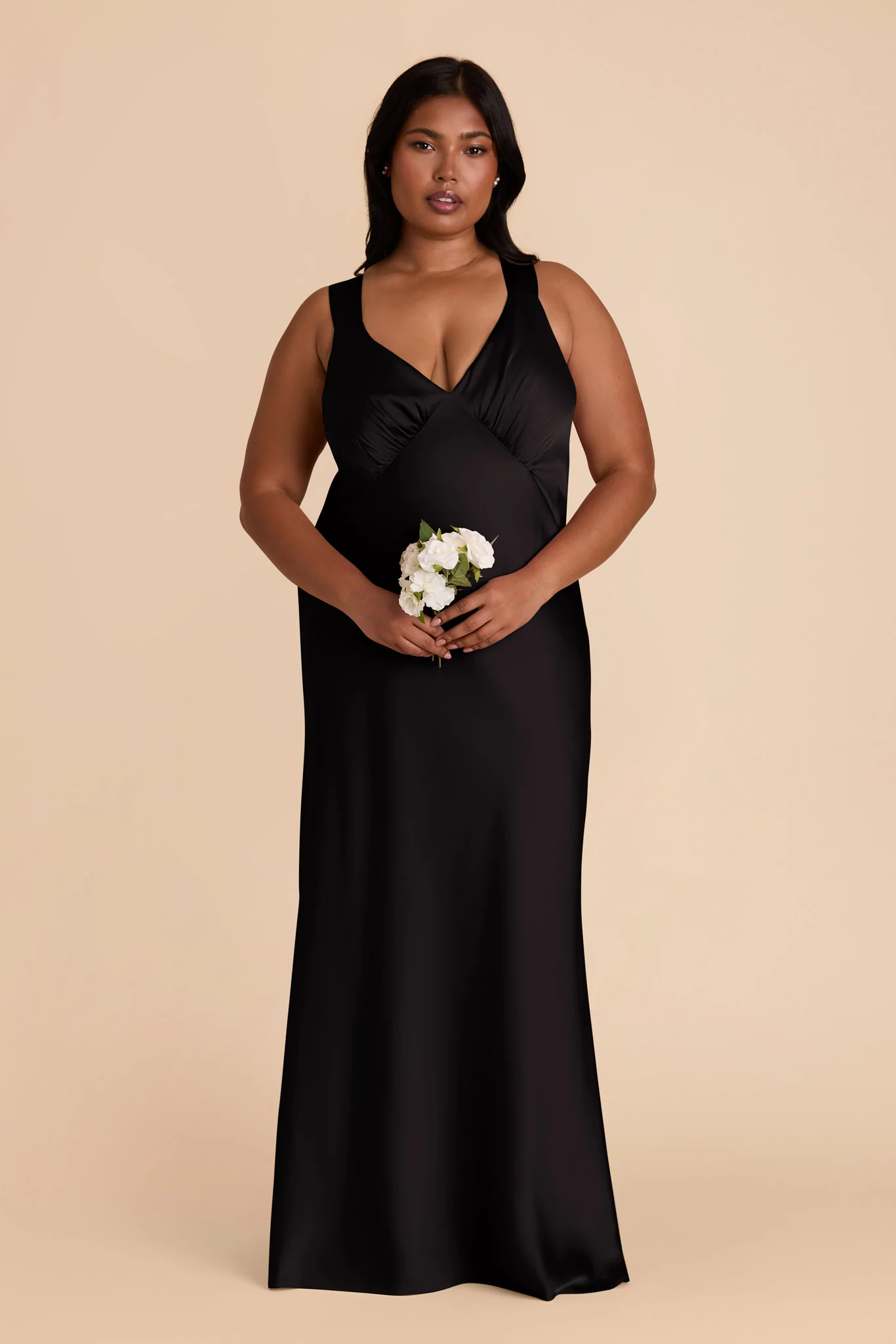 Matte Satin Black Dress - XNAUWBI
