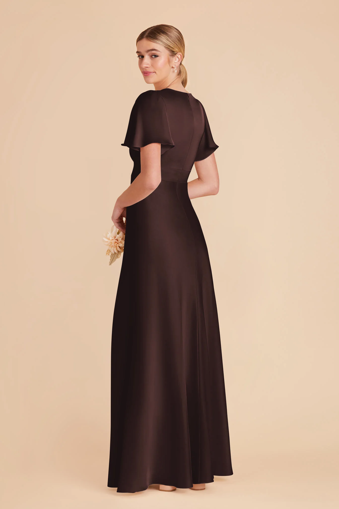 Matte Satin Espresso Dress - XNAUWBI