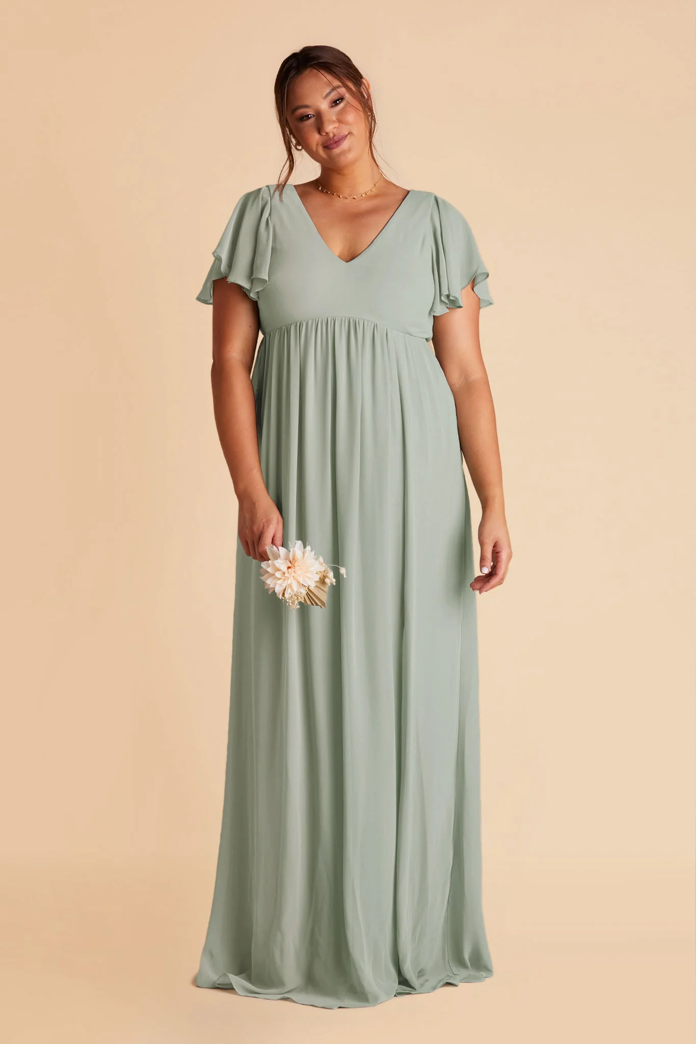 Chiffon Sage Dress - XNAUWBI