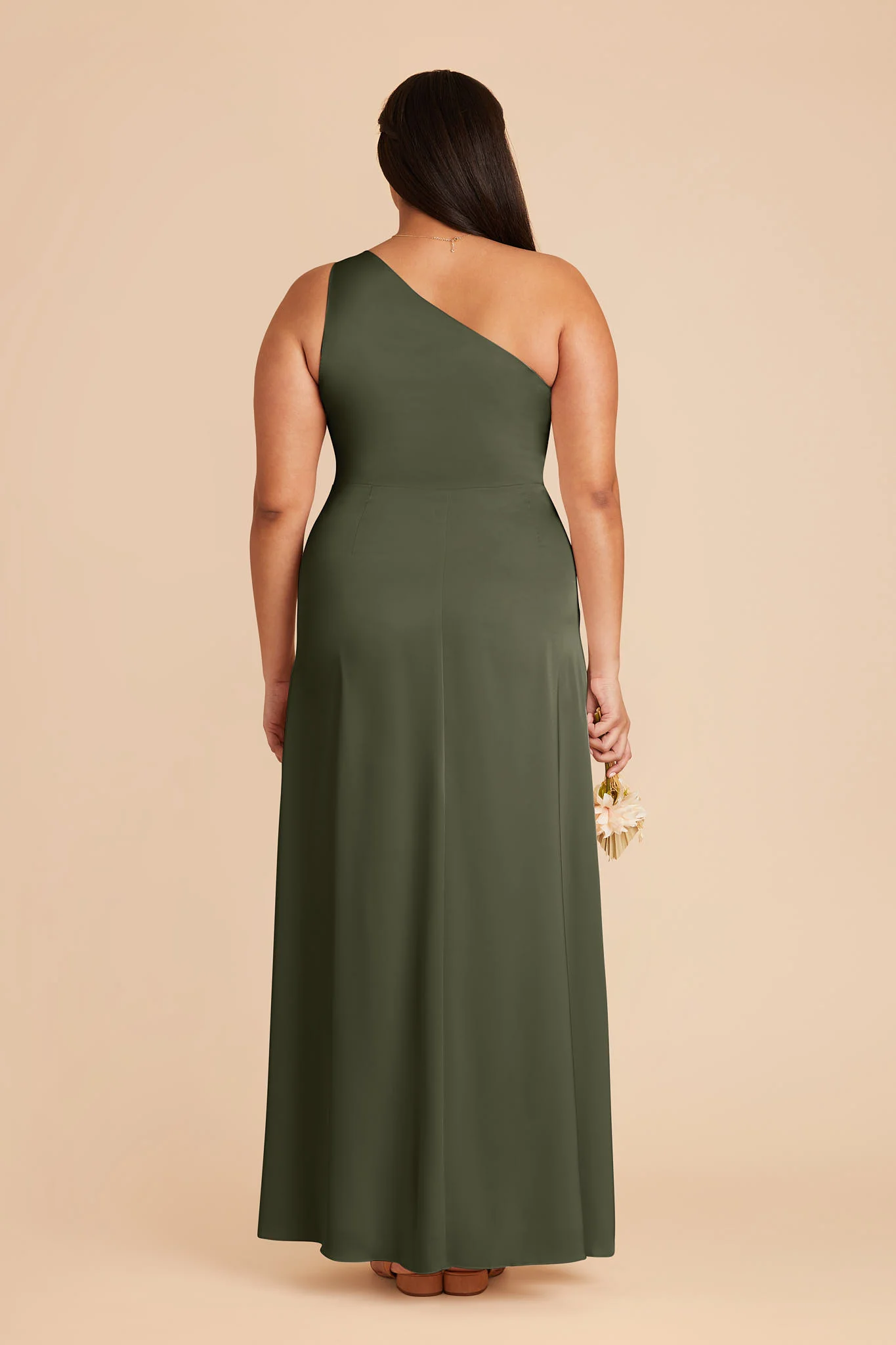 Matte Satin Olive Dress - XNAUWBI