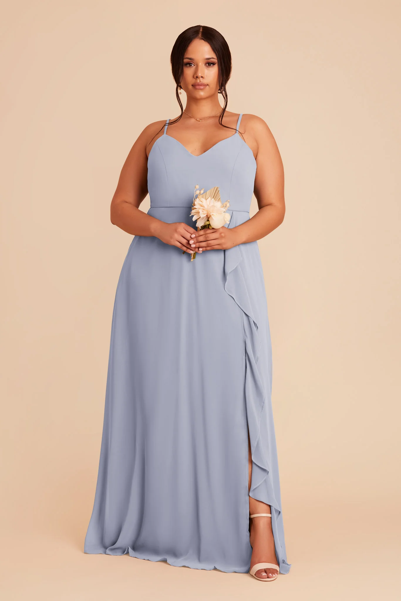 Chiffon Dusty Blue Dress - XNAUWBI