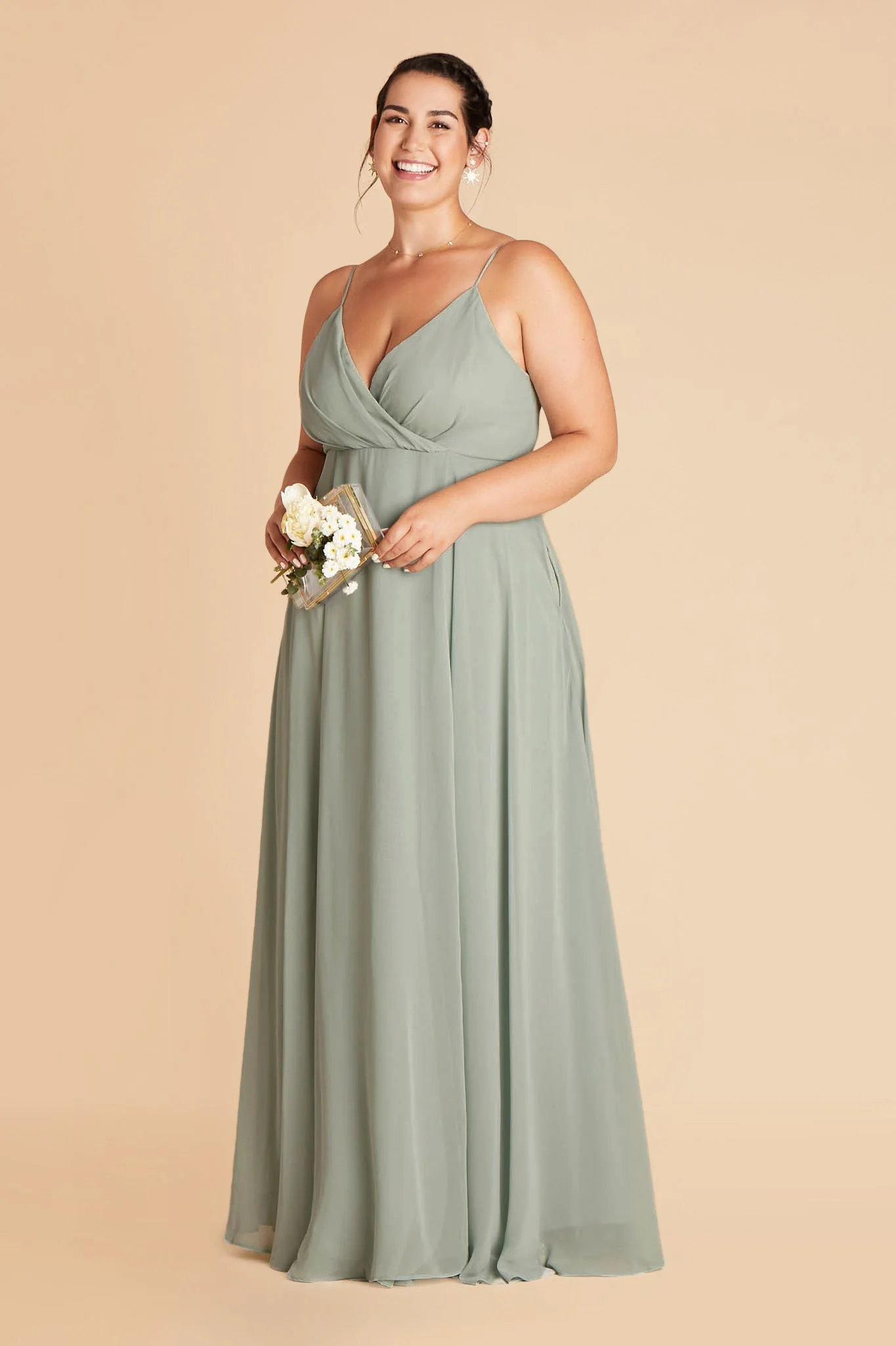 Chiffon Sage Dress - XNAUWBI