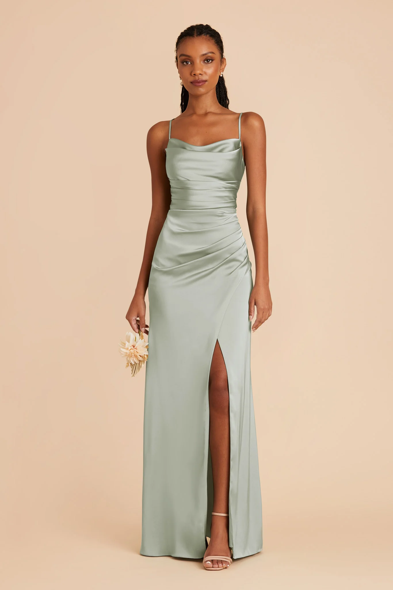 Matte Satin Sage Dress - XNAUWBI