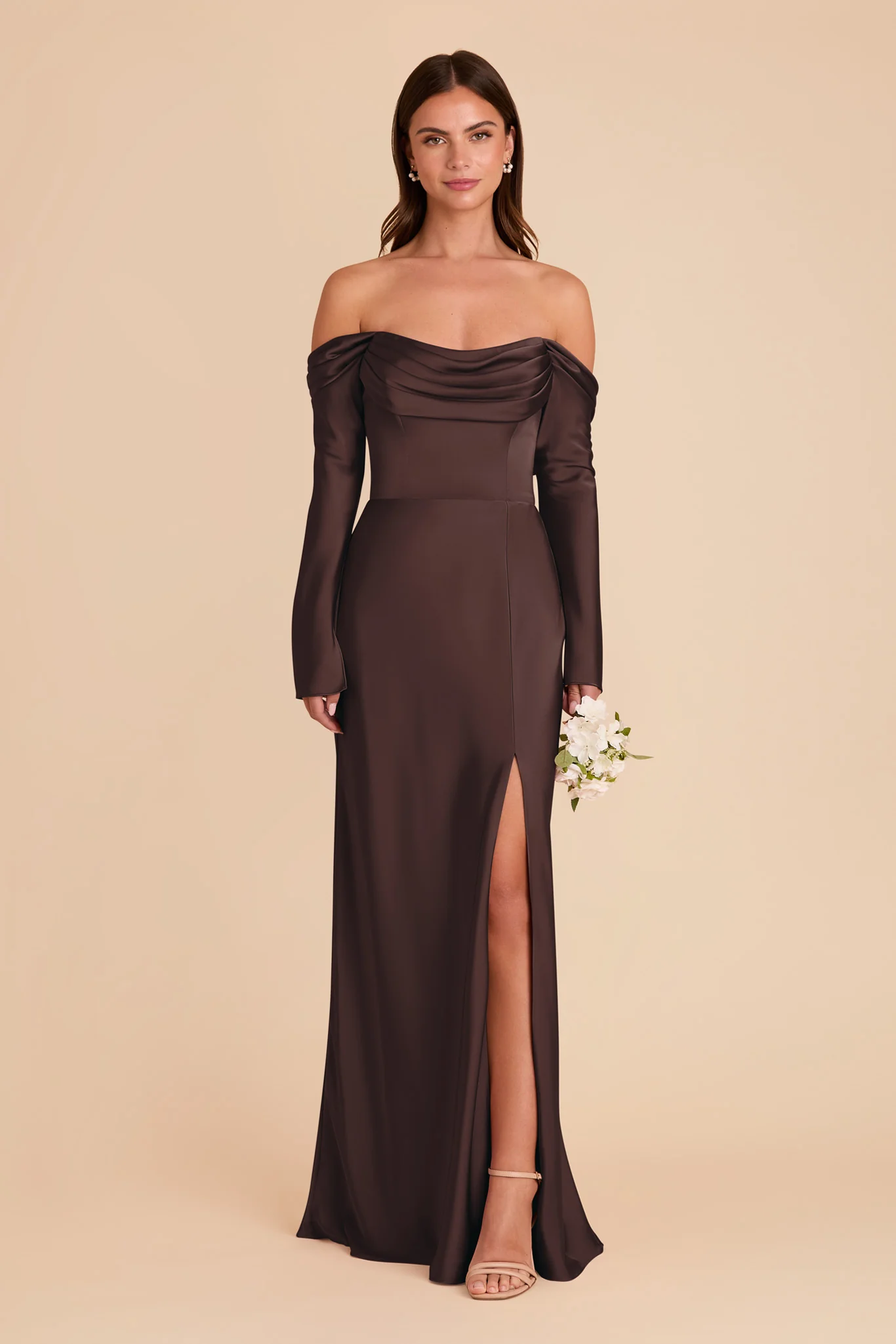 Matte Satin Espresso Dress - XNAUWBI