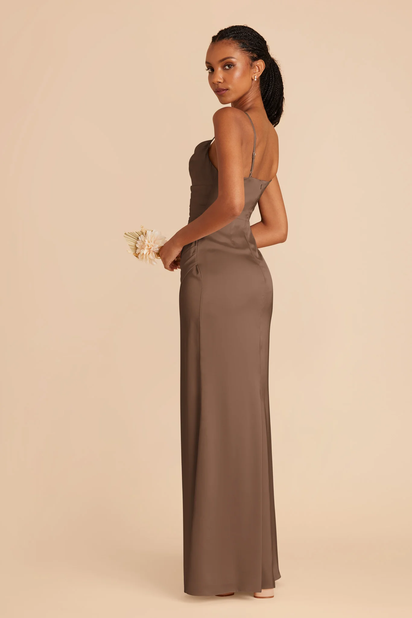 Matte Satin Mocha Dress - XNAUWBI