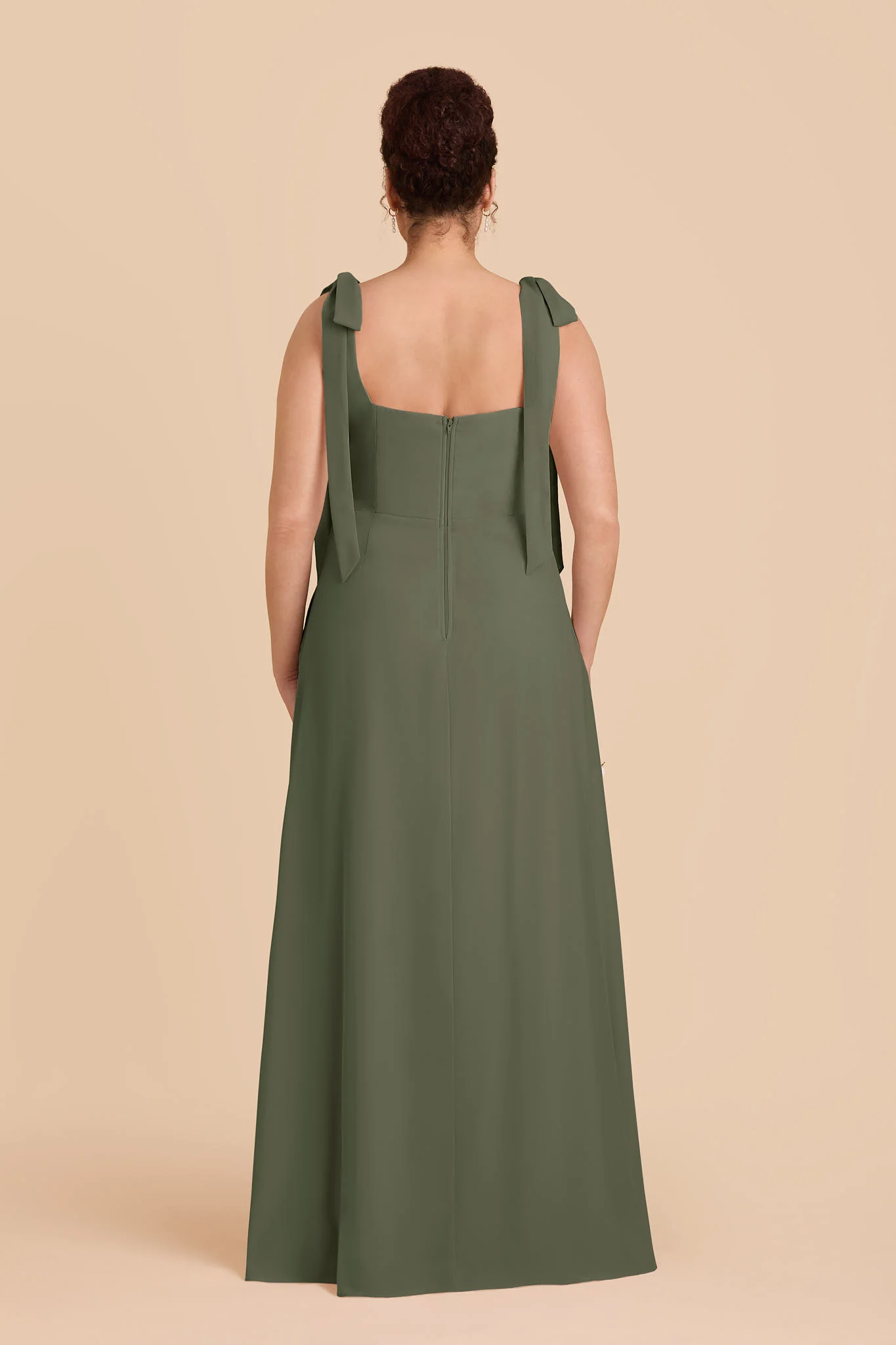 Chiffon Olive Dress - XNAUWBI