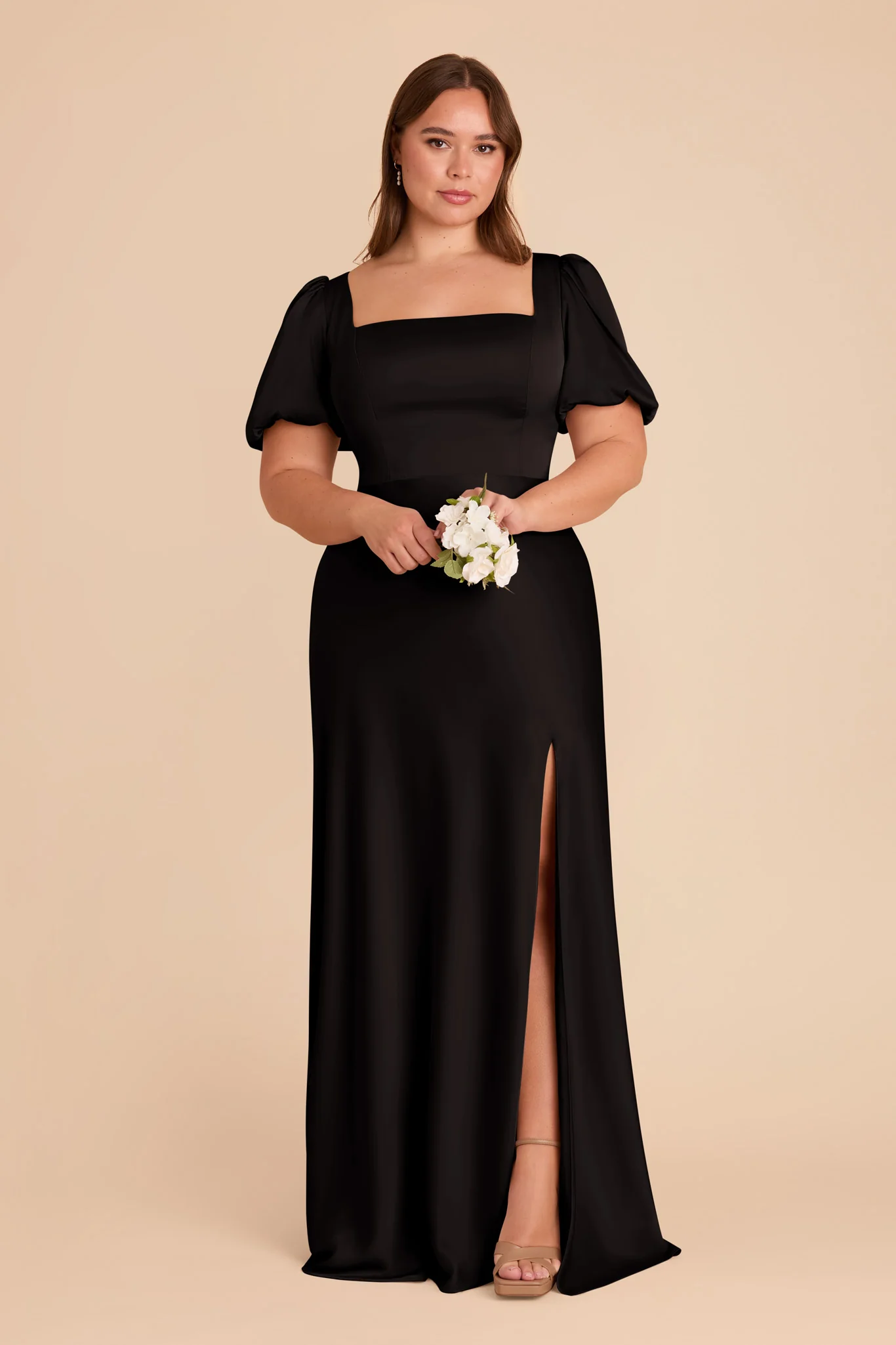 Matte Satin Black Dress - XNAUWBI