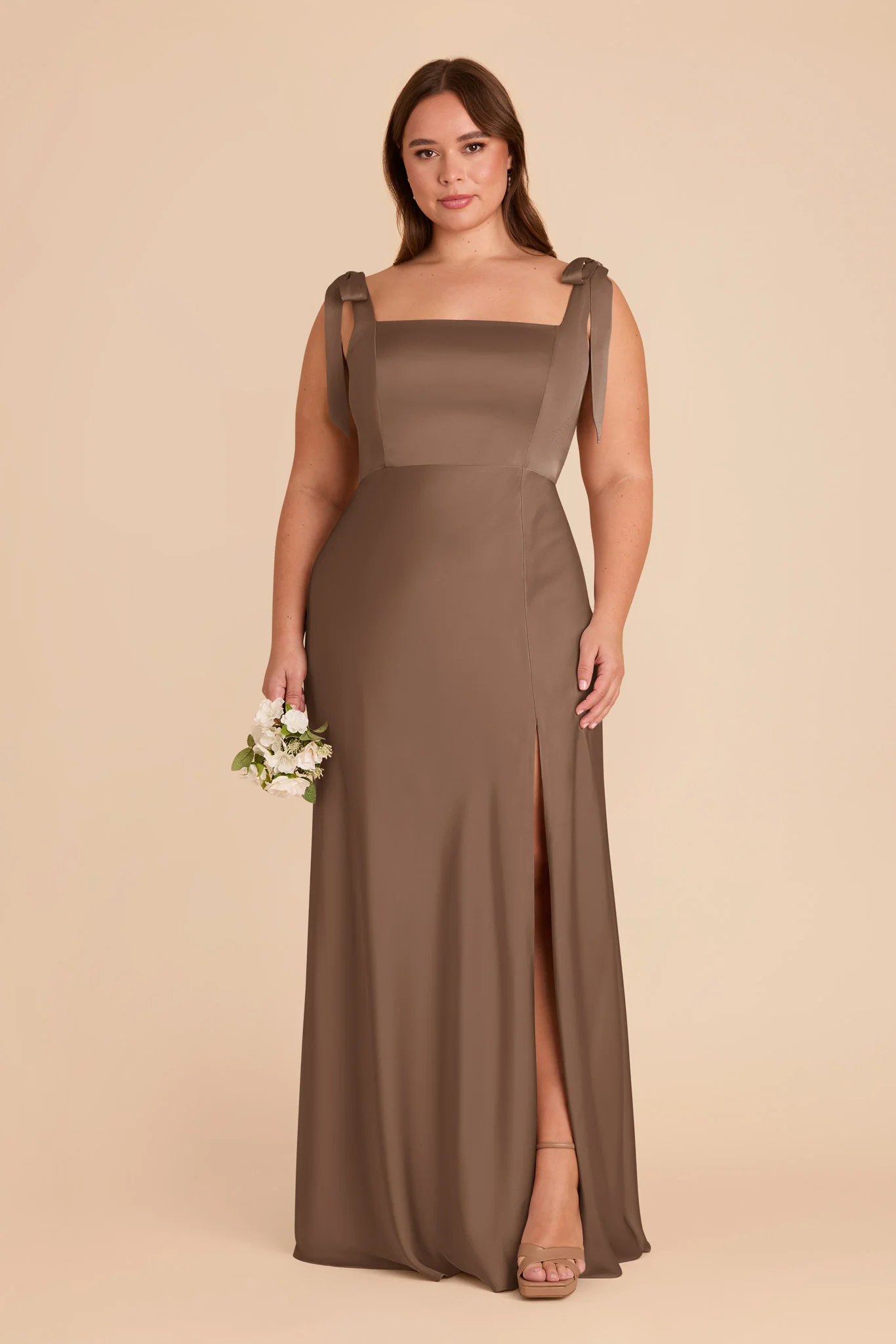 Matte Satin Mocha Dress - XNAUWBI