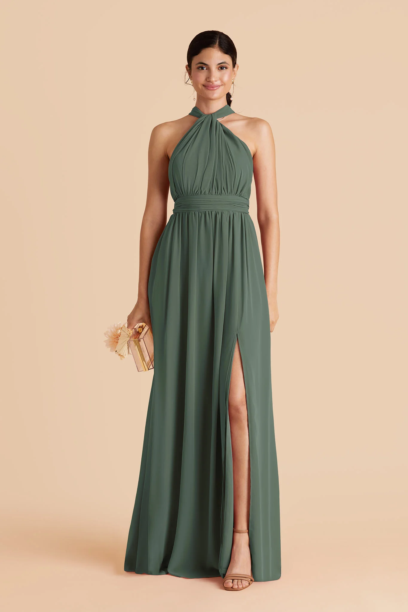 Chiffon Eucalyptus Dress - XNAUWBI