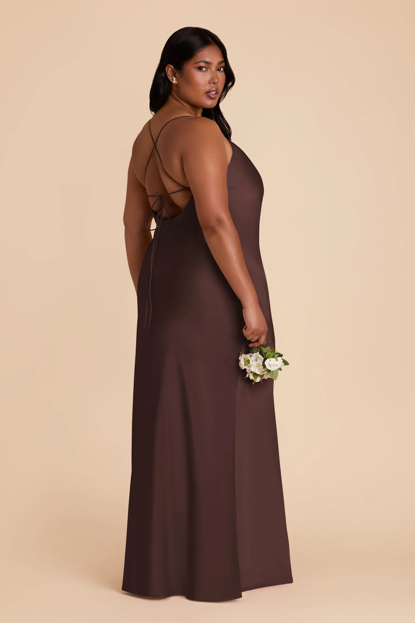 Matte Satin Espresso Dress - XNAUWBI