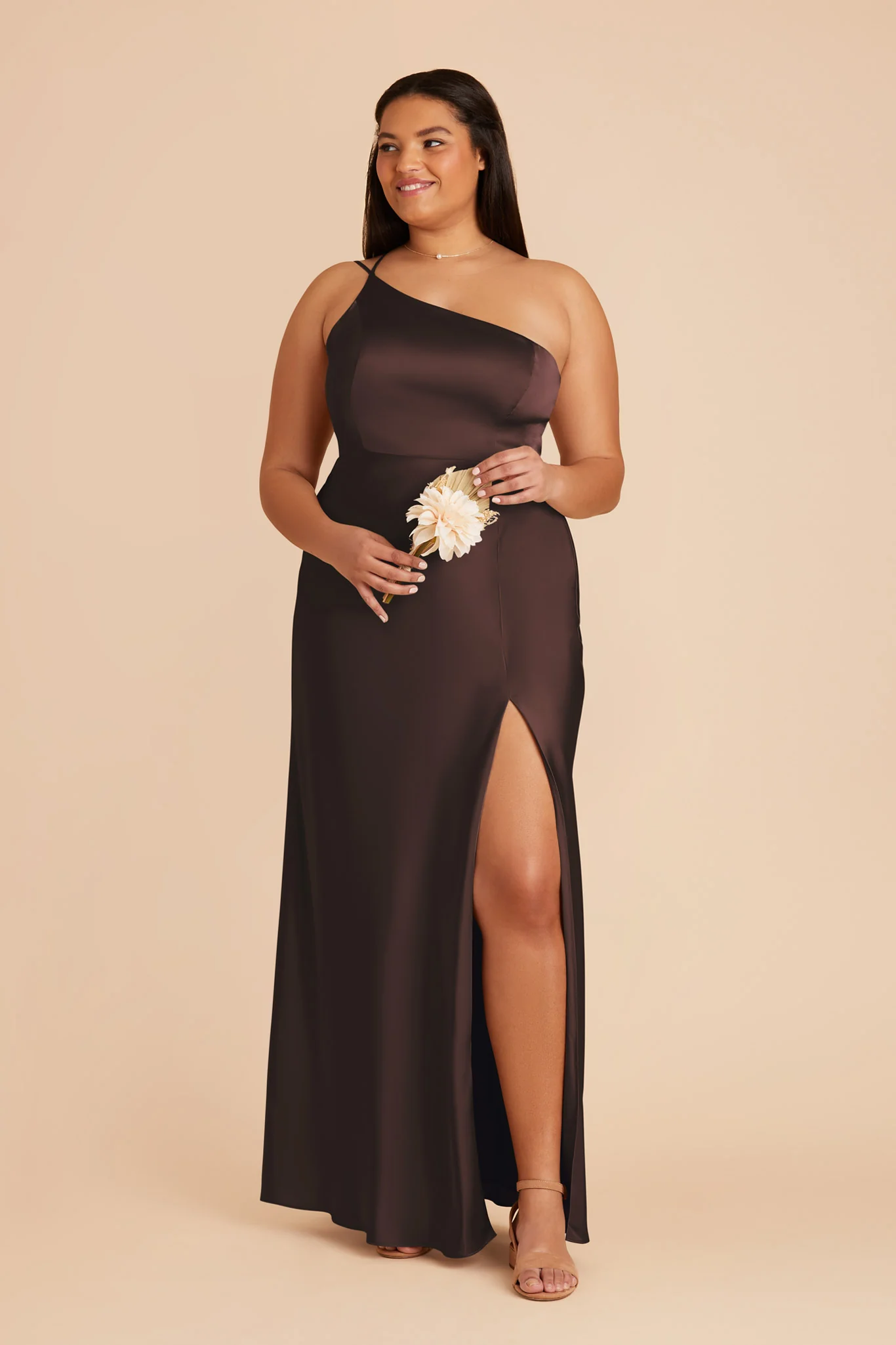 Matte Satin Espresso Dress - XNAUWBI