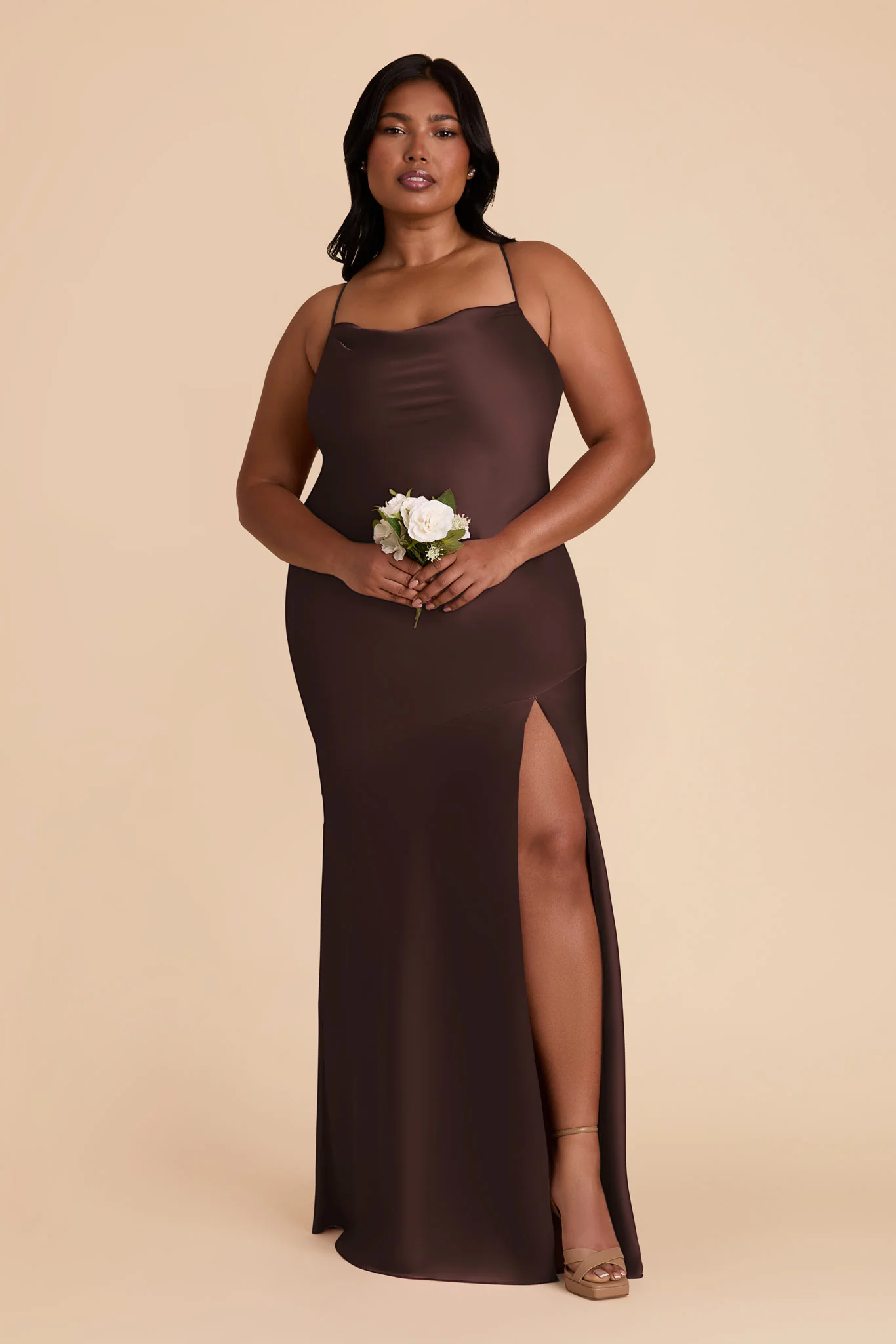 Matte Satin Espresso Dress - XNAUWBI