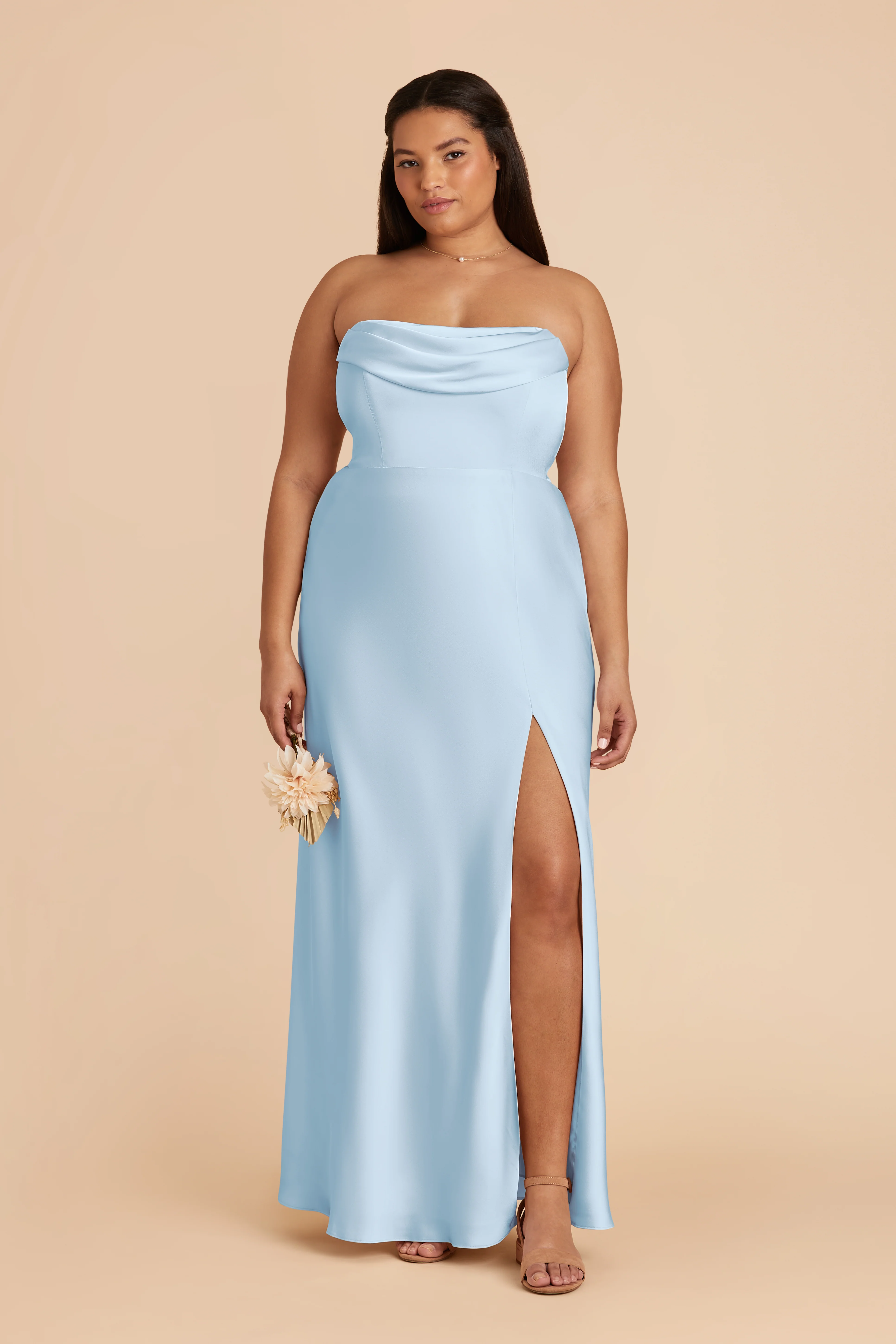 Matte Satin Sky Blue Dress - XNAUWBI