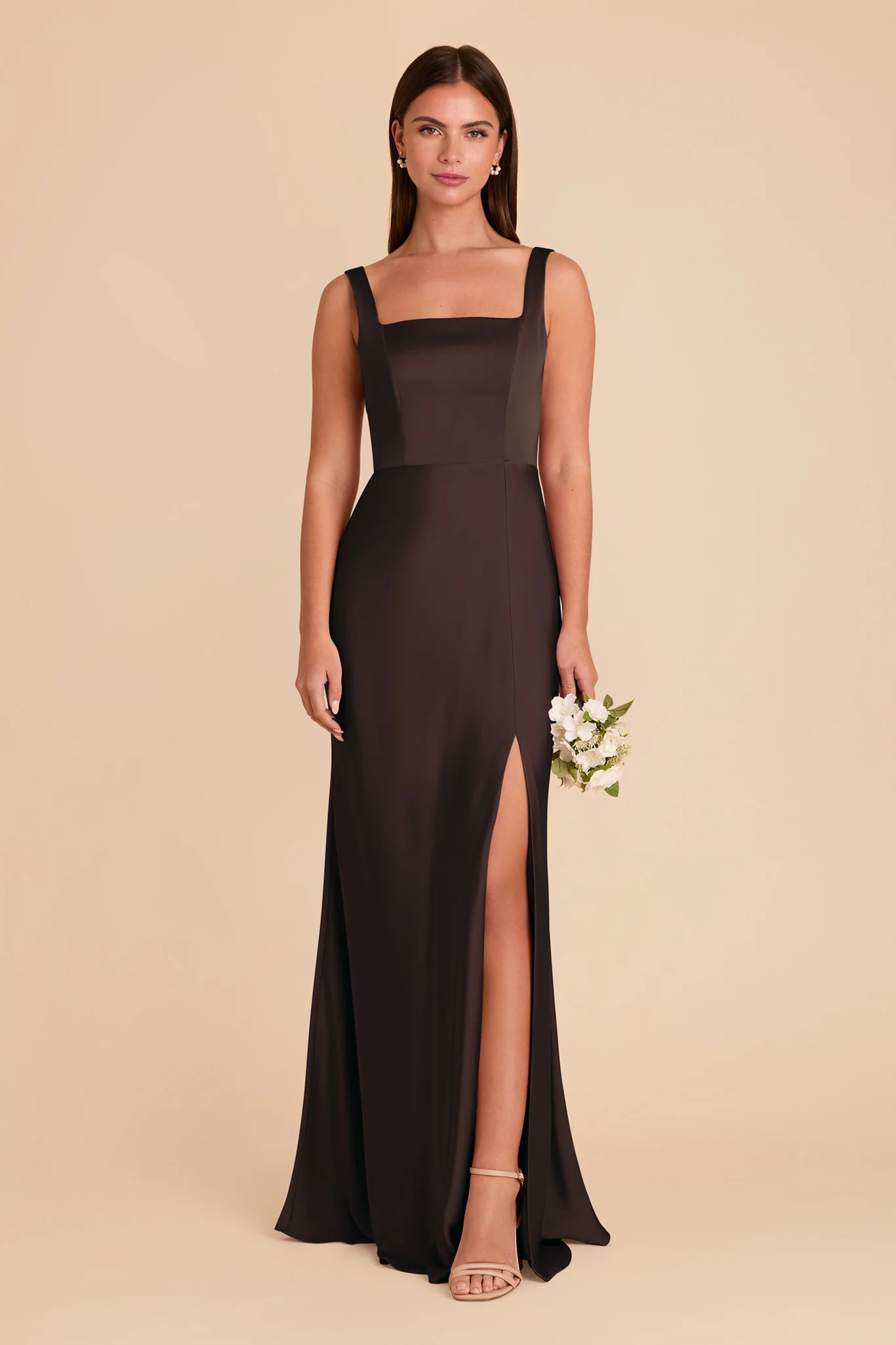 Matte Satin Espresso Dress - XNAUWBI