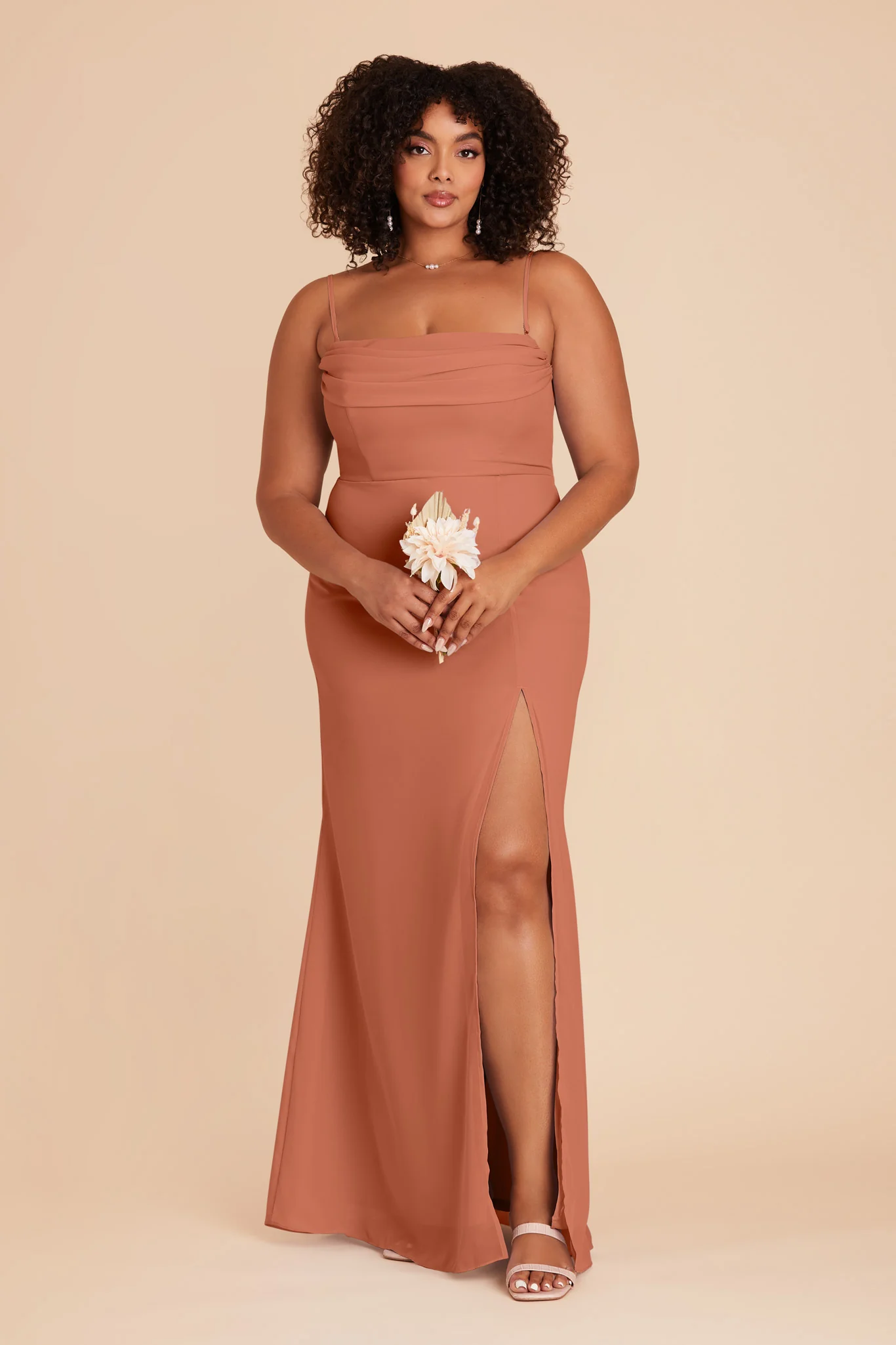 Chiffon Terracotta Dress - XNAUWBI