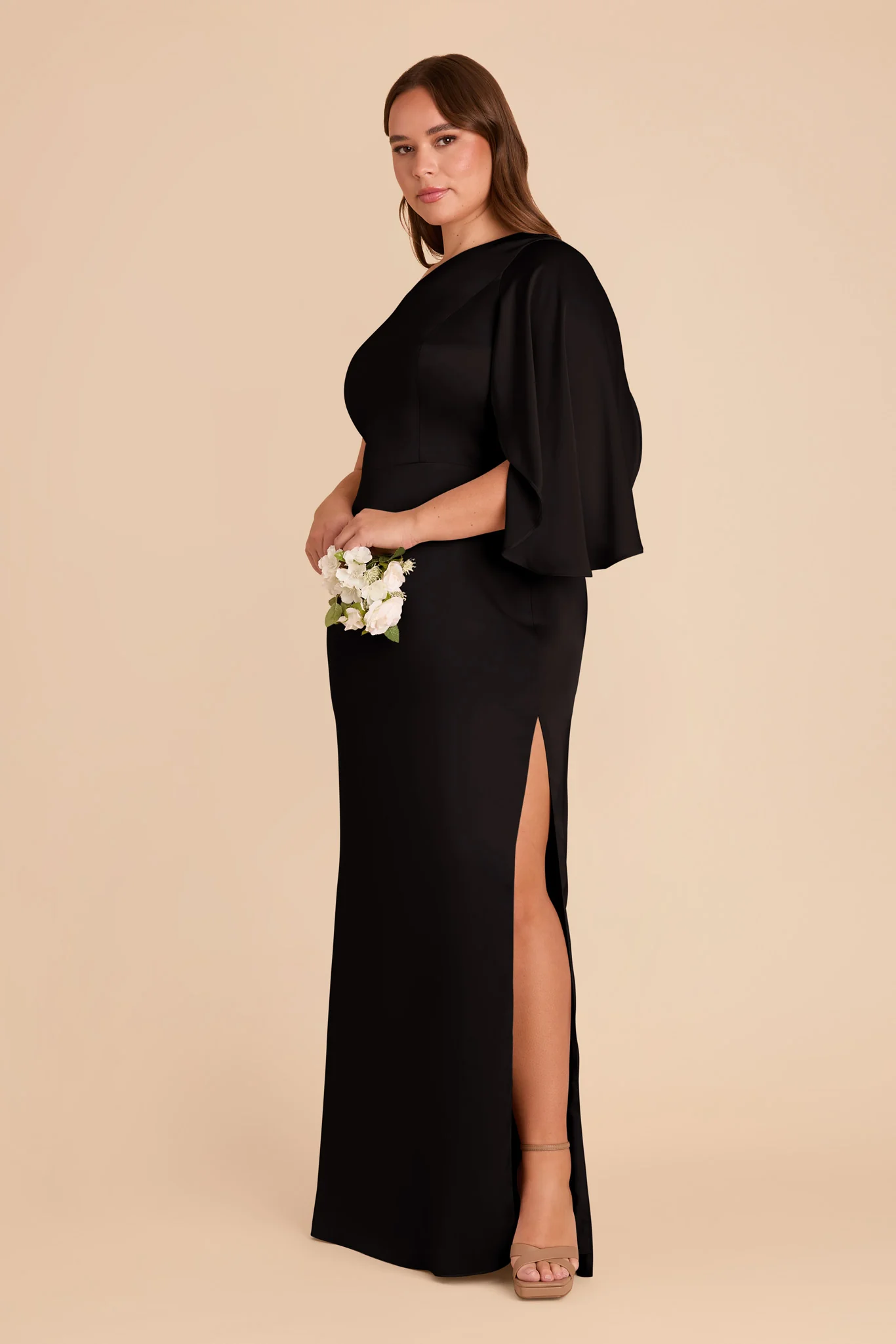 Matte Satin Black Dress - XNAUWBI