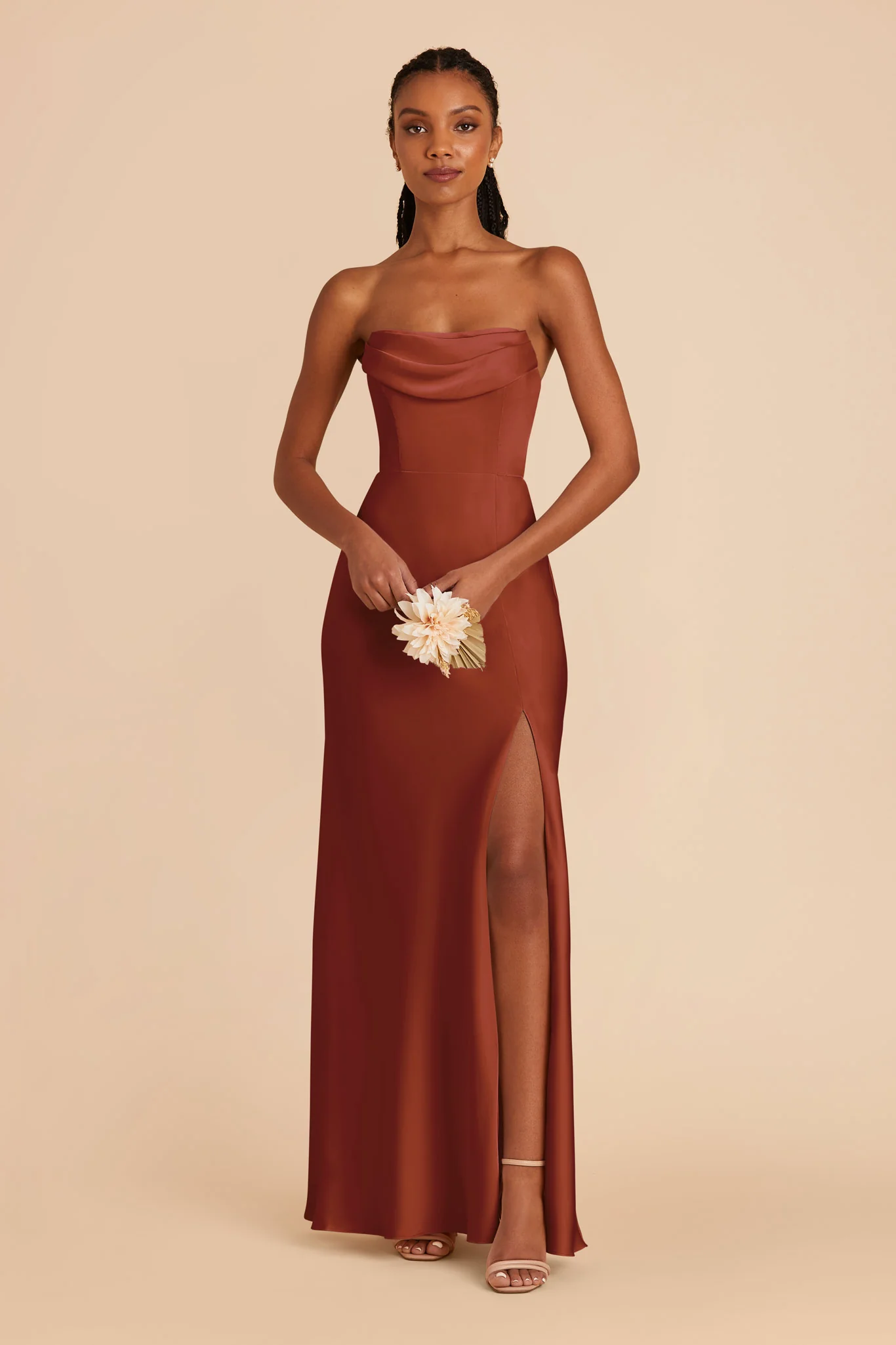 Matte Satin Auburn Dress - XNAUWBI